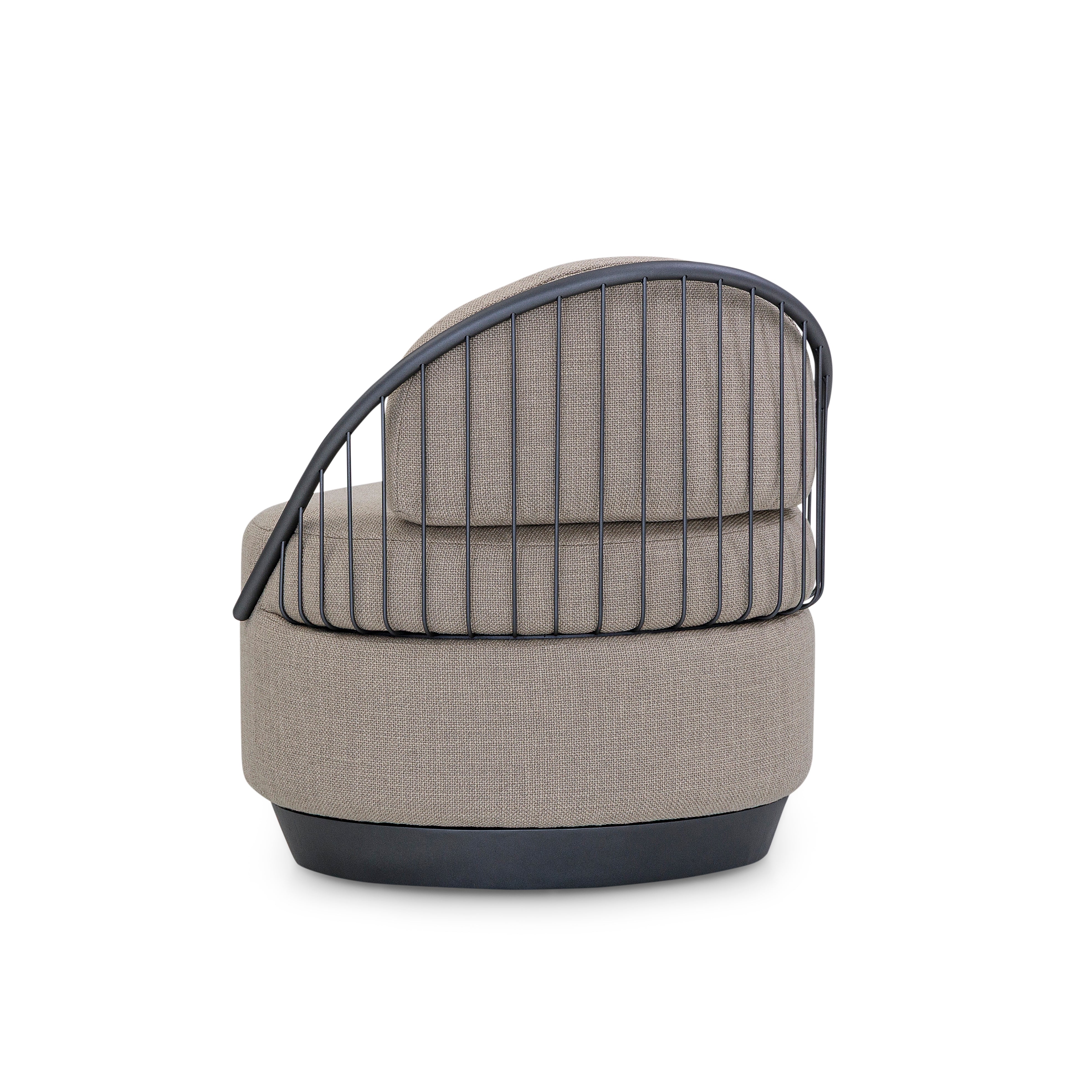PARANOA Armchair in Graphite and Beige Fabric