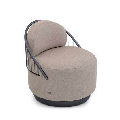 PARANOA Armchair in Graphite and Beige Fabric