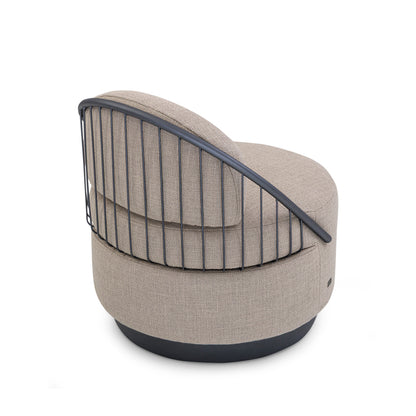 PARANOA Armchair in Graphite and Beige Fabric