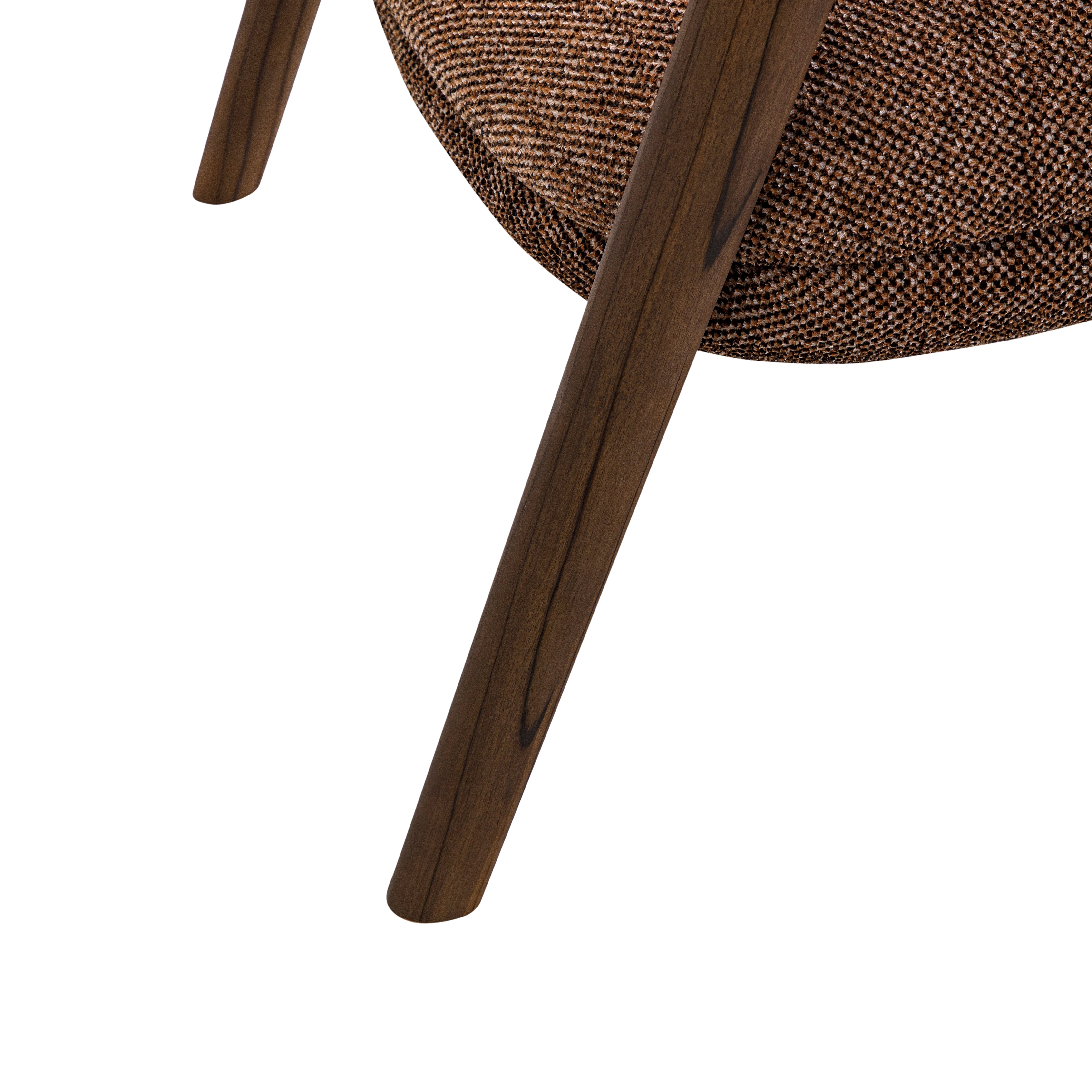 GARDA Armchair in Walnut and Brown Fabric