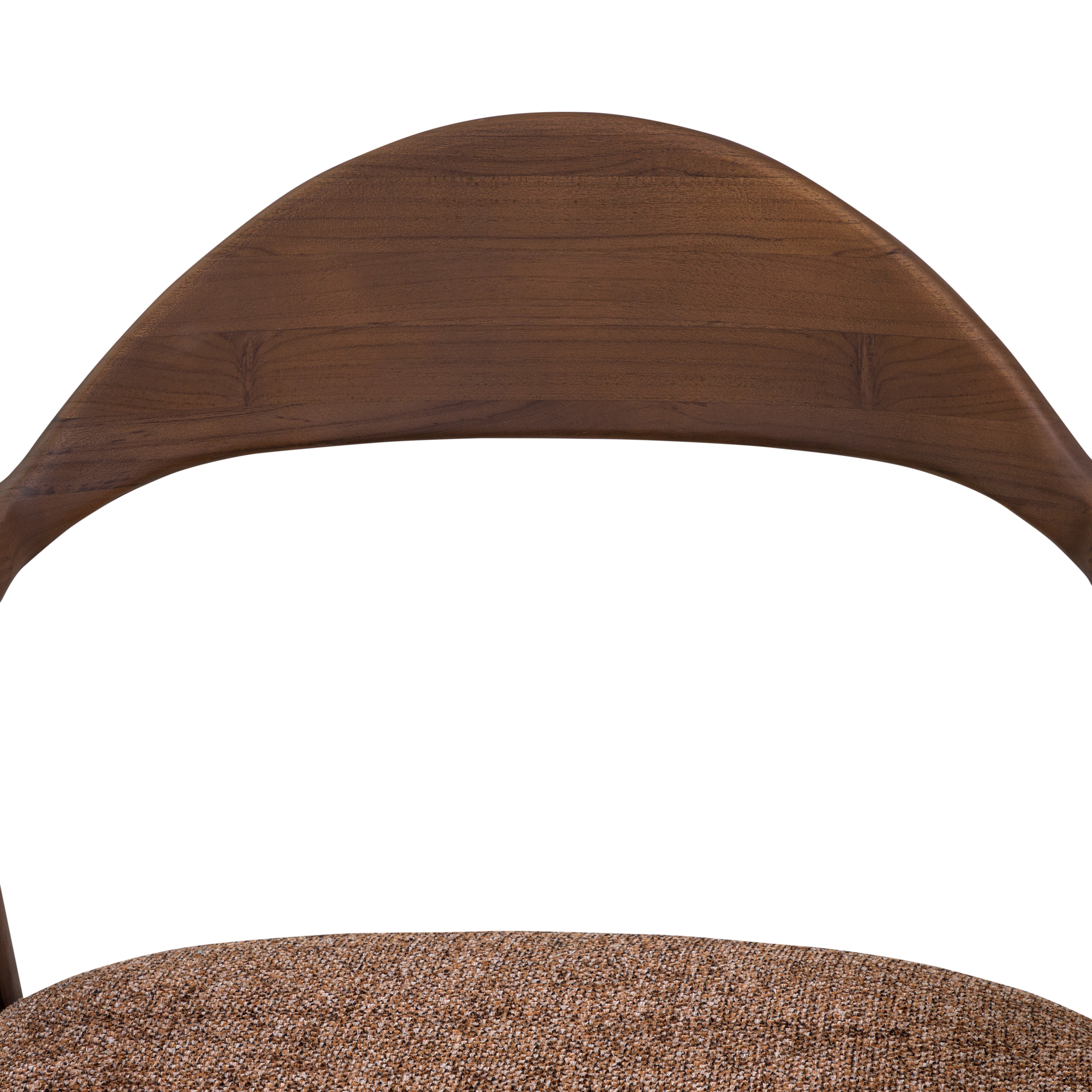 GARDA Armchair in Walnut and Brown Fabric