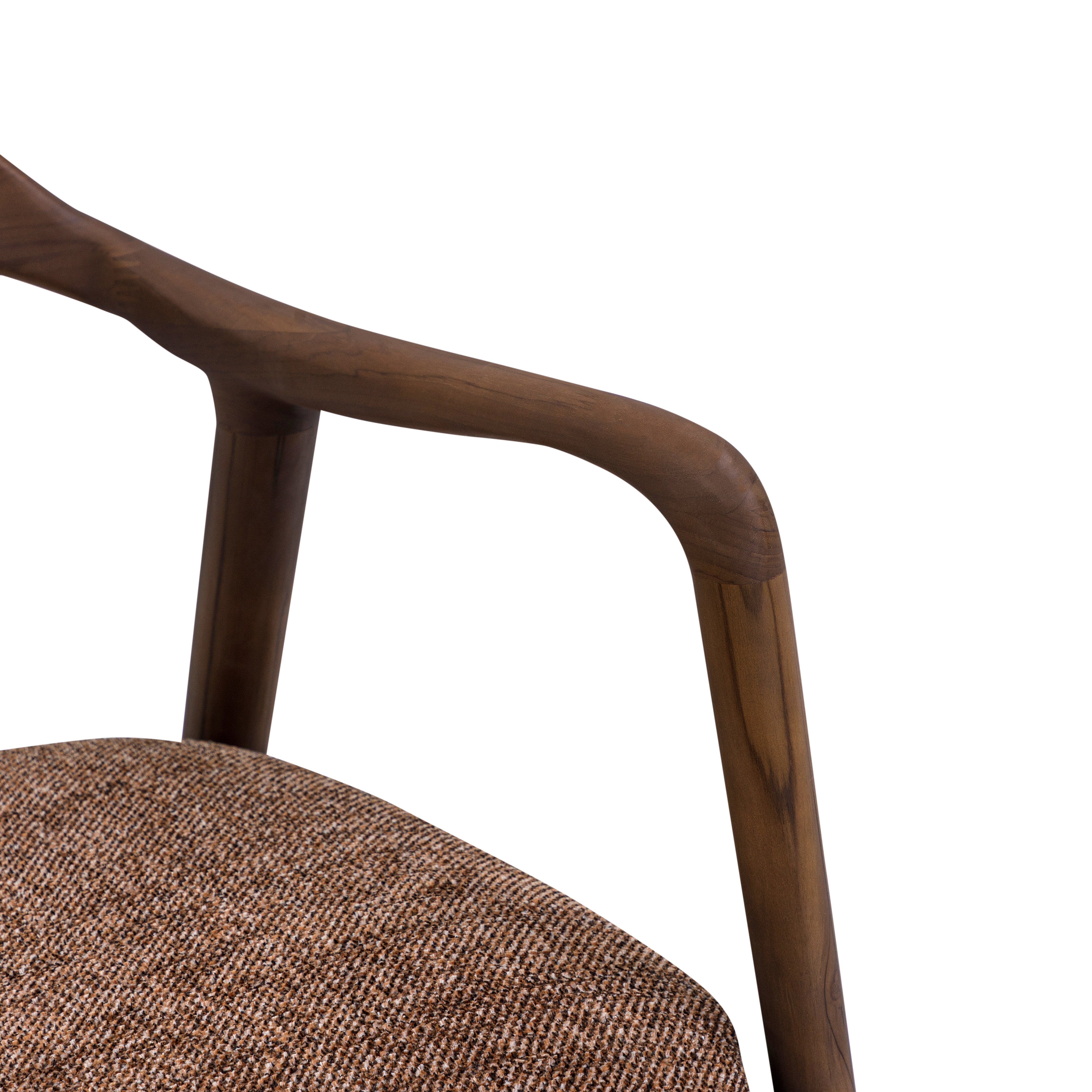 GARDA Armchair in Walnut and Brown Fabric