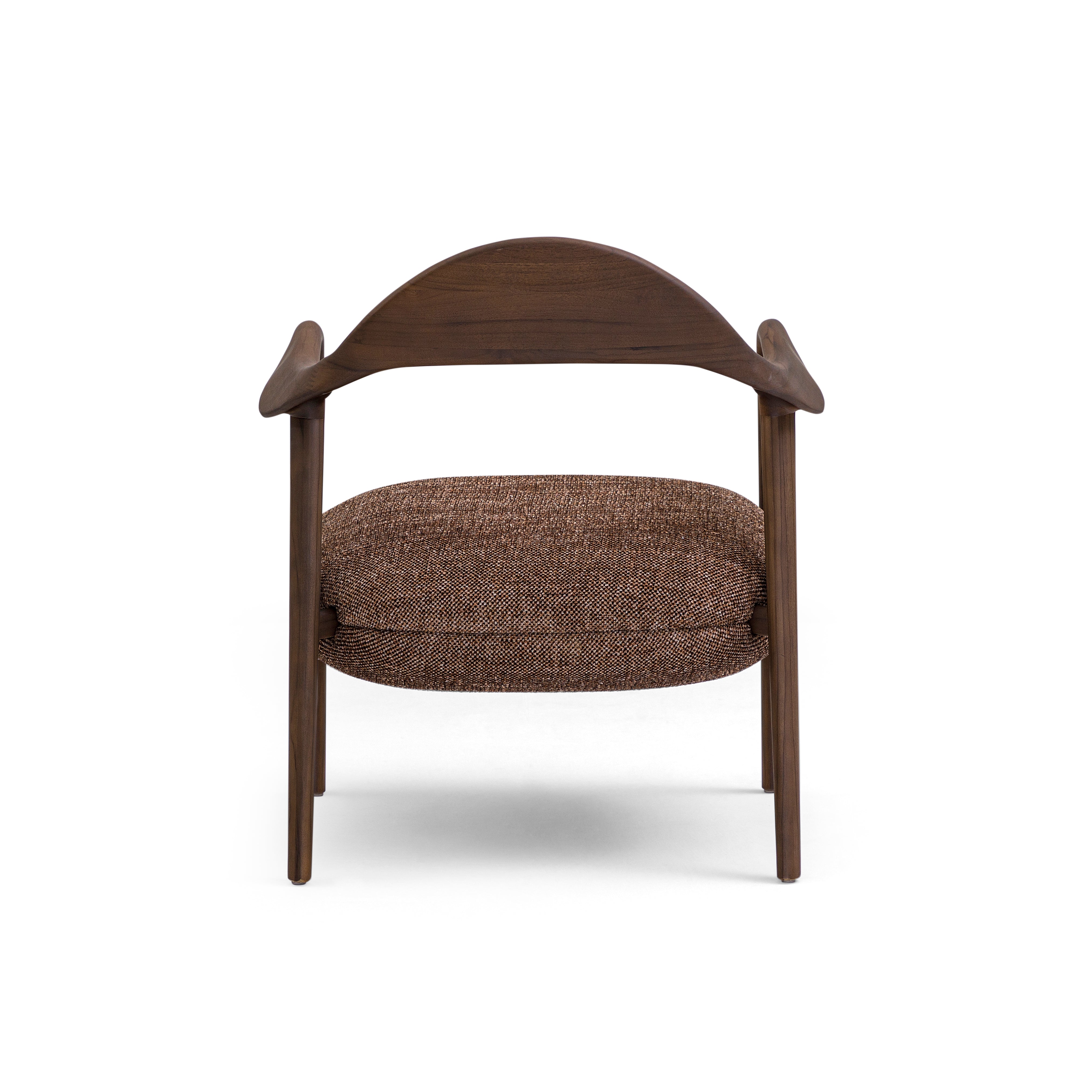 GARDA Armchair in Walnut and Brown Fabric
