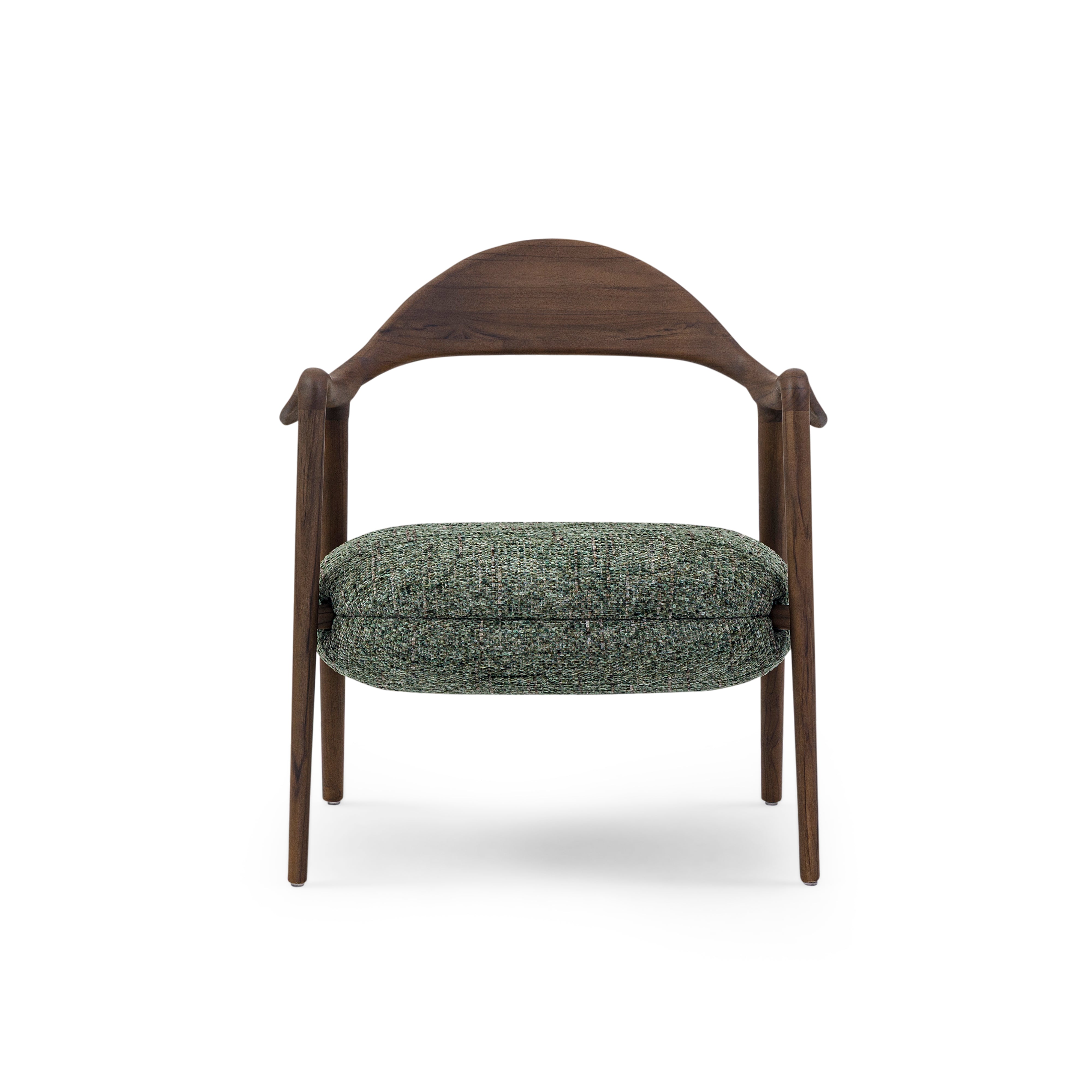 GARDA Armchair in Walnut in Green Fabric