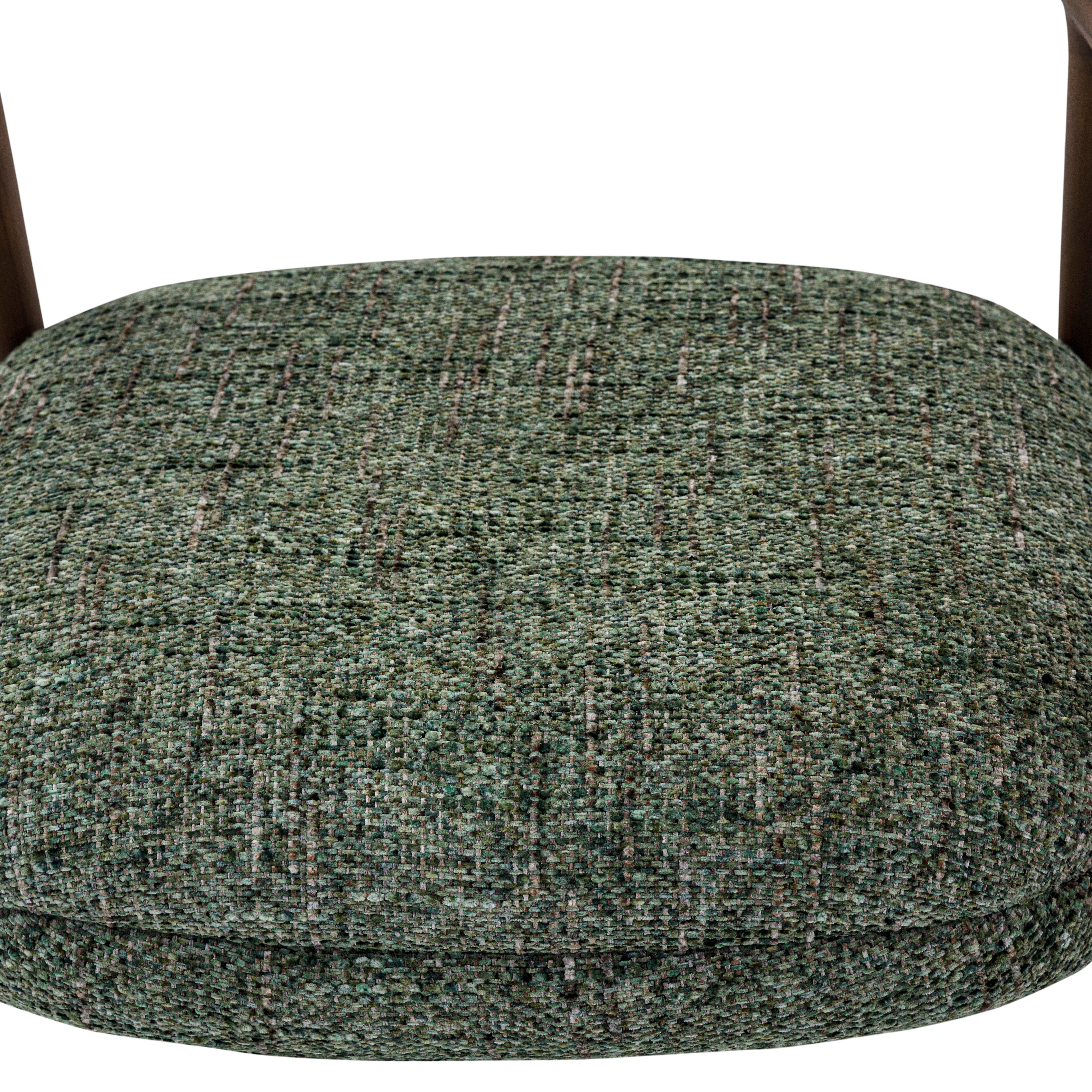 GARDA Armchair in Walnut in Green Fabric