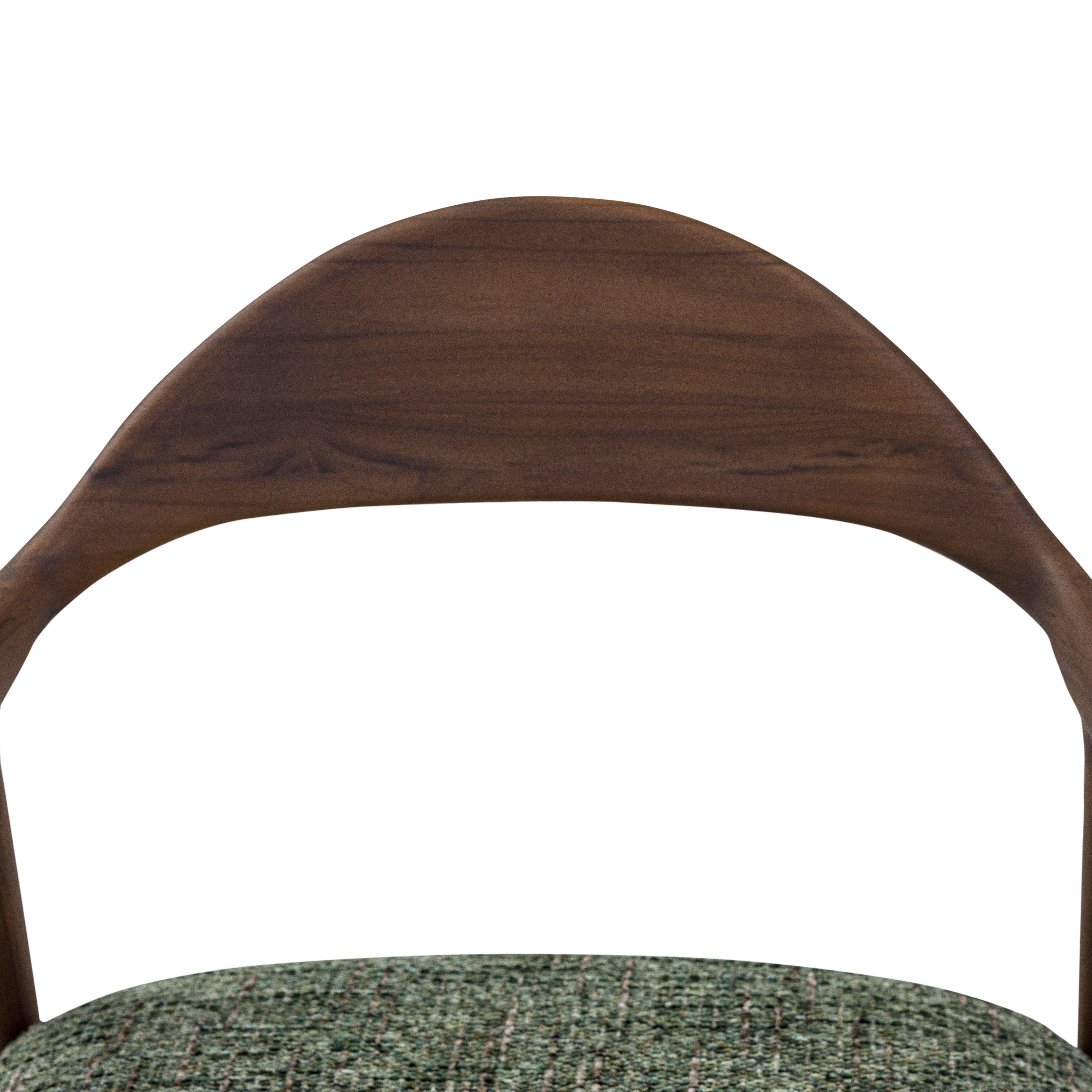 GARDA Armchair in Walnut in Green Fabric