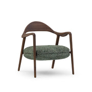 GARDA Armchair in Walnut in Green Fabric