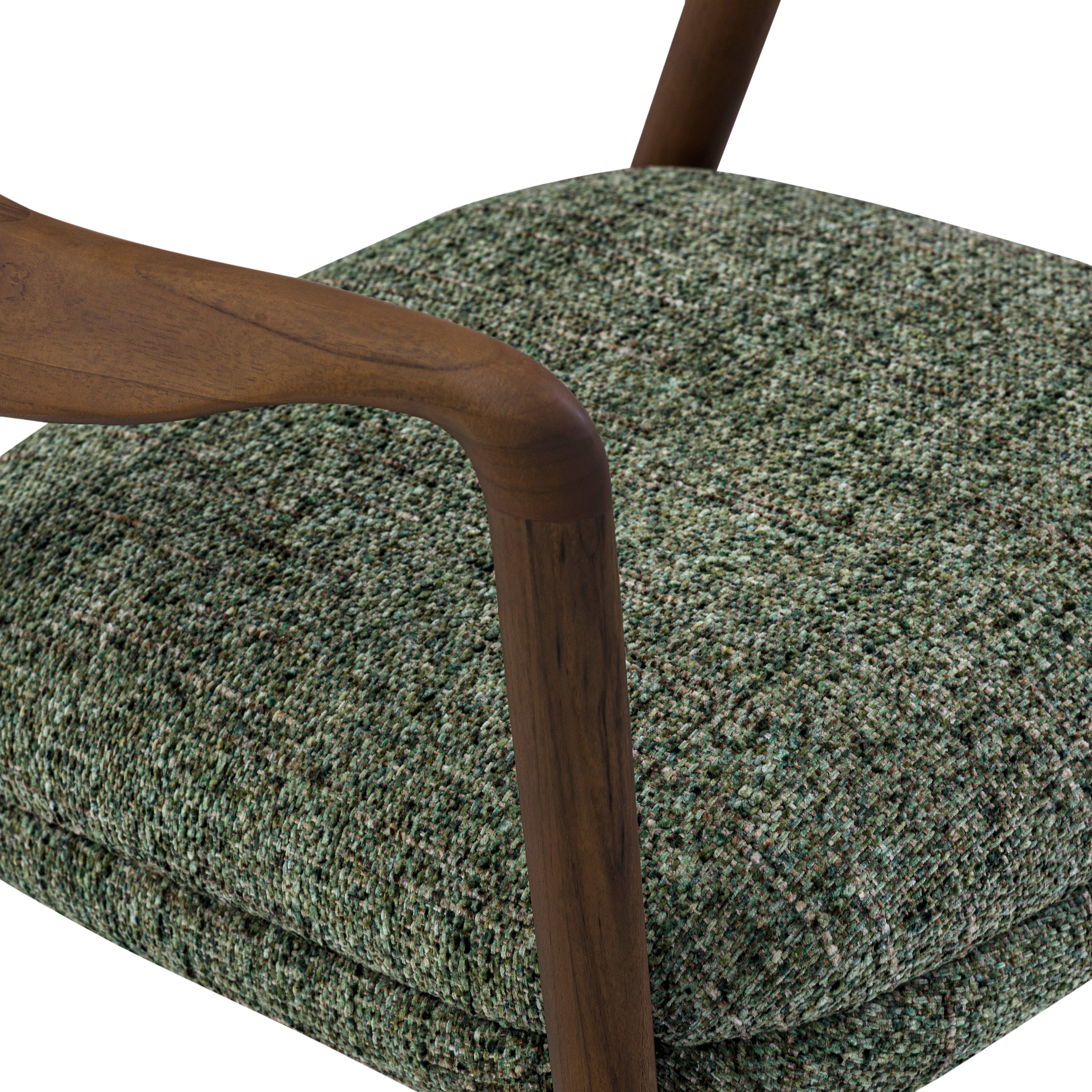 GARDA Armchair in Walnut in Green Fabric