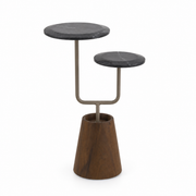 NYM Double Tray High Base in Walnut, Chocolate and Black Kouros Stone