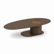 RACO Coffee Table in Chocolate, Chocolate Metal, and Bronze Mirror