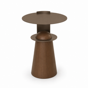 TALHA Coffee Table 18" in Chocolate and Chocolate Metal