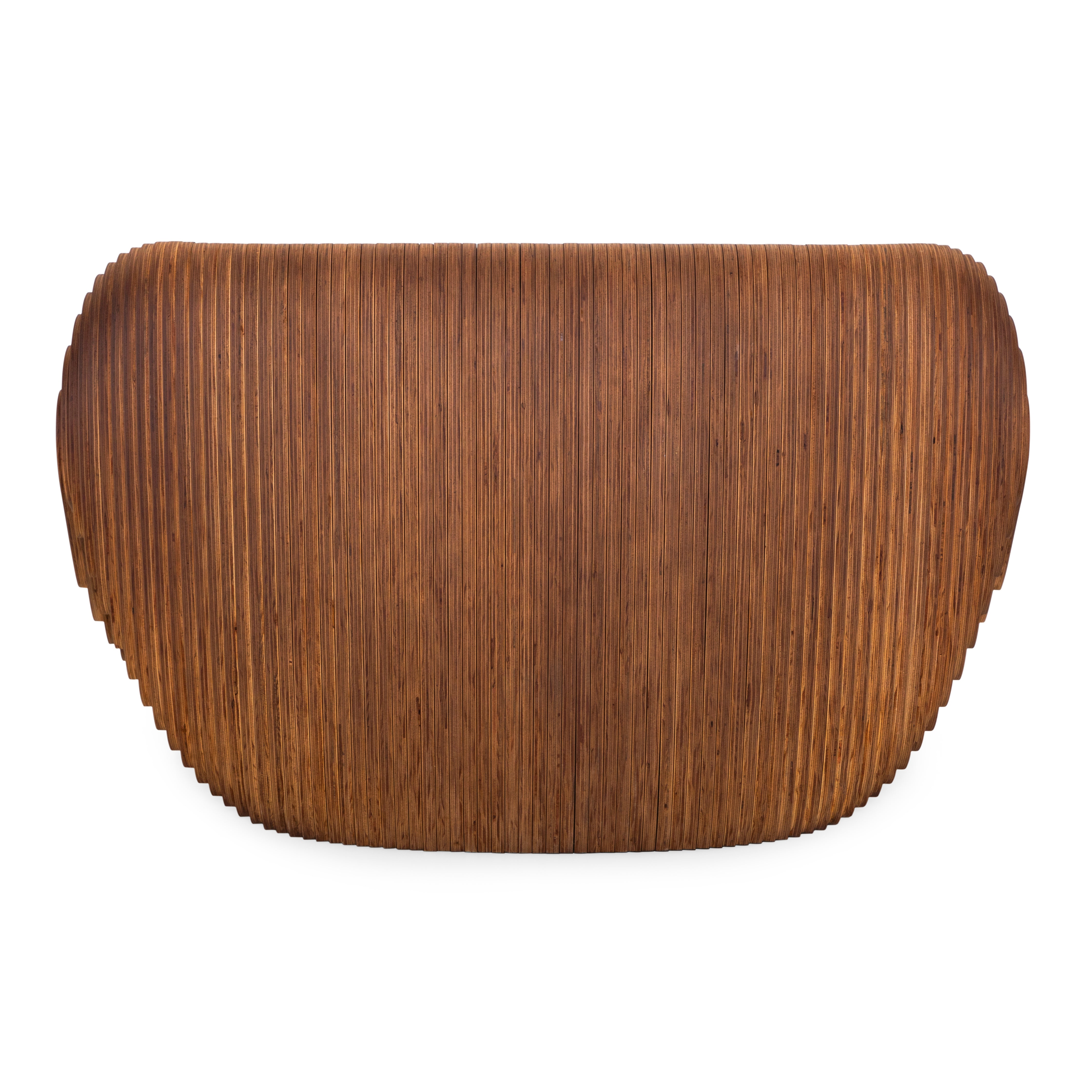 ABBRACCIO Armchair in Walnut and Beige Fabric