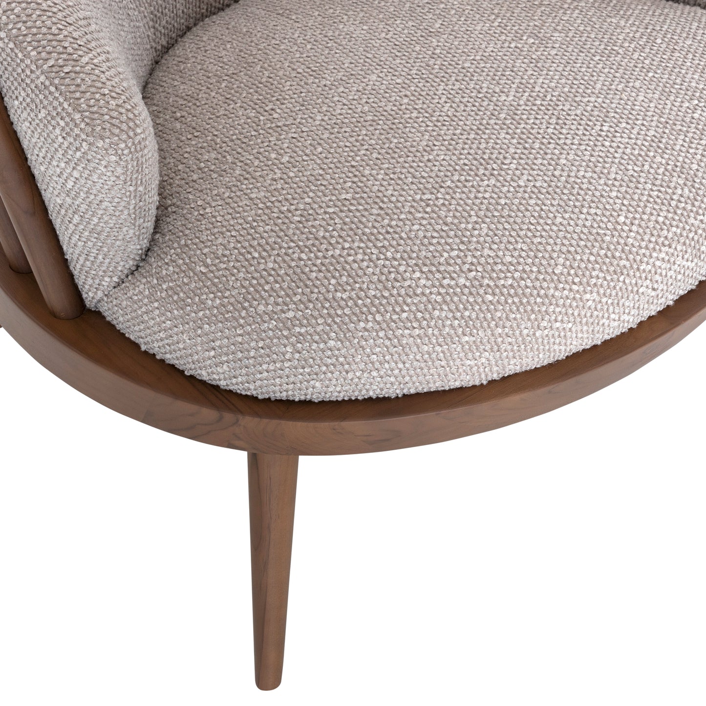 FANE Armchair in Walnut and Gray Fabric