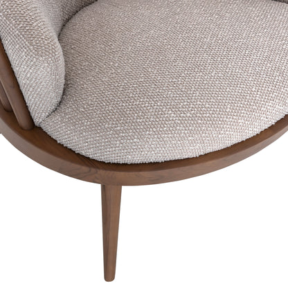 FANE Armchair in Walnut and Gray Fabric
