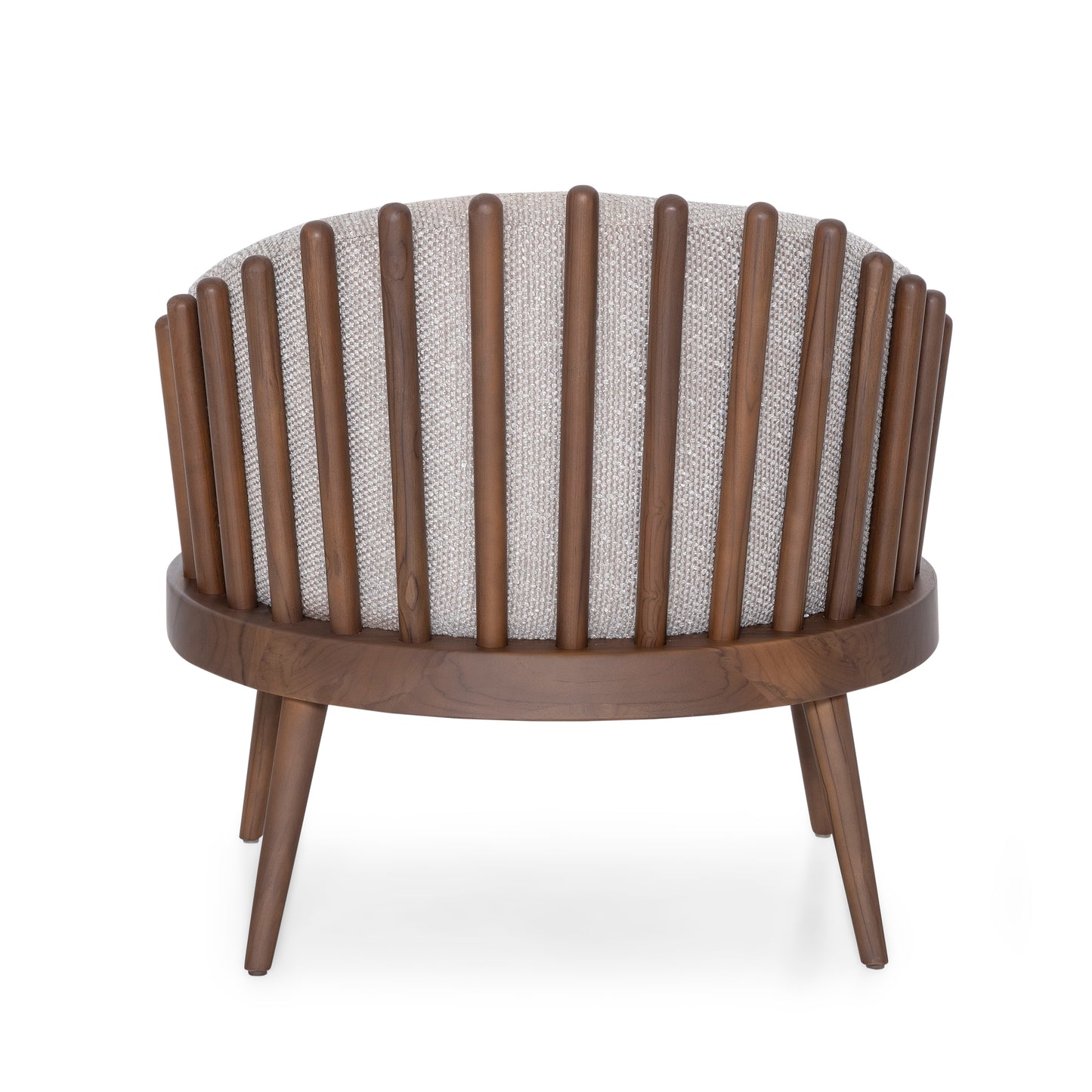 FANE Armchair in Walnut and Gray Fabric