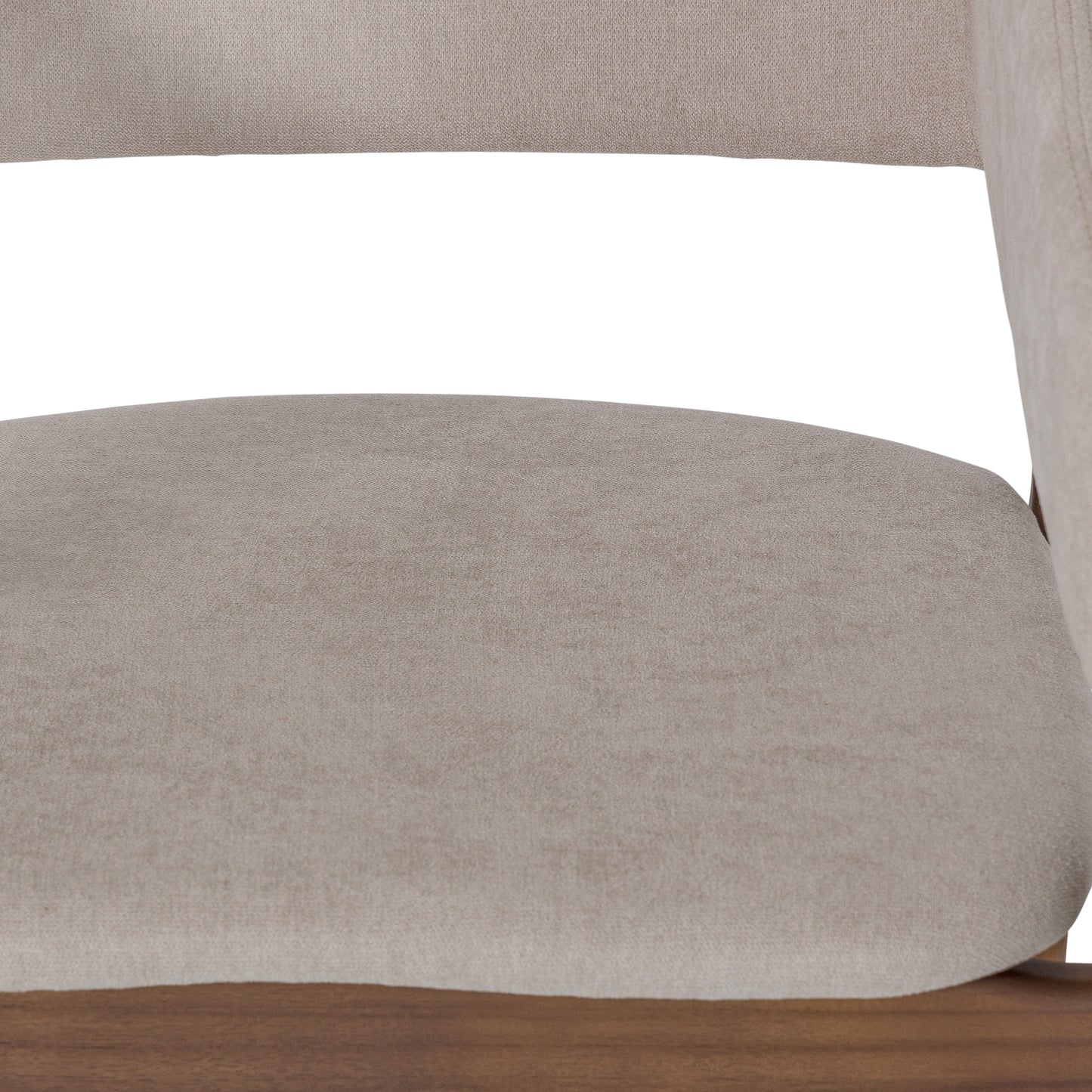 STUZI Dining Chair in Walnut and Beige Fabric