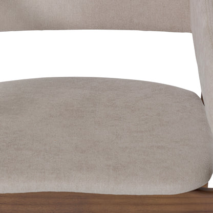 STUZI Dining Chair in Walnut and Beige Fabric