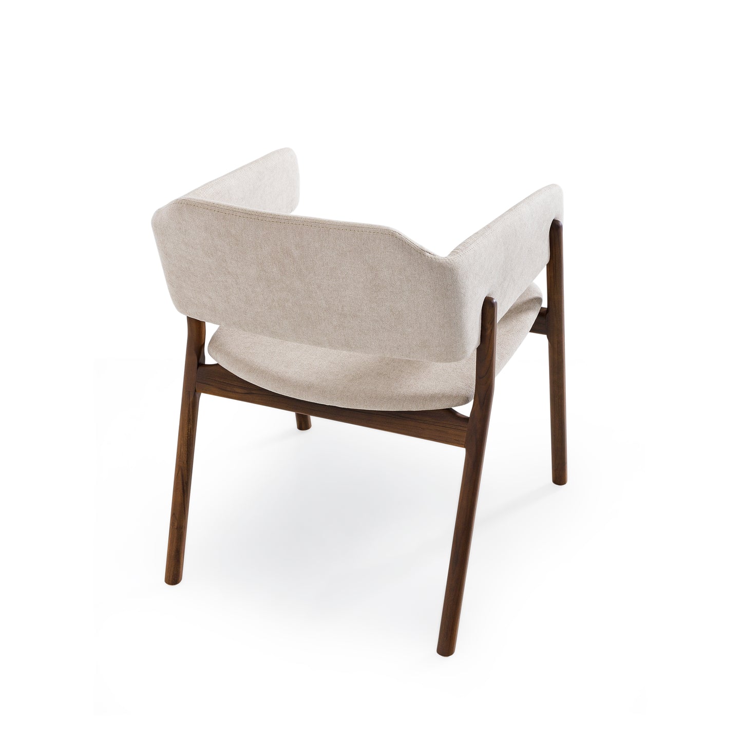 STUZI Dining Chair in Walnut and Beige Fabric