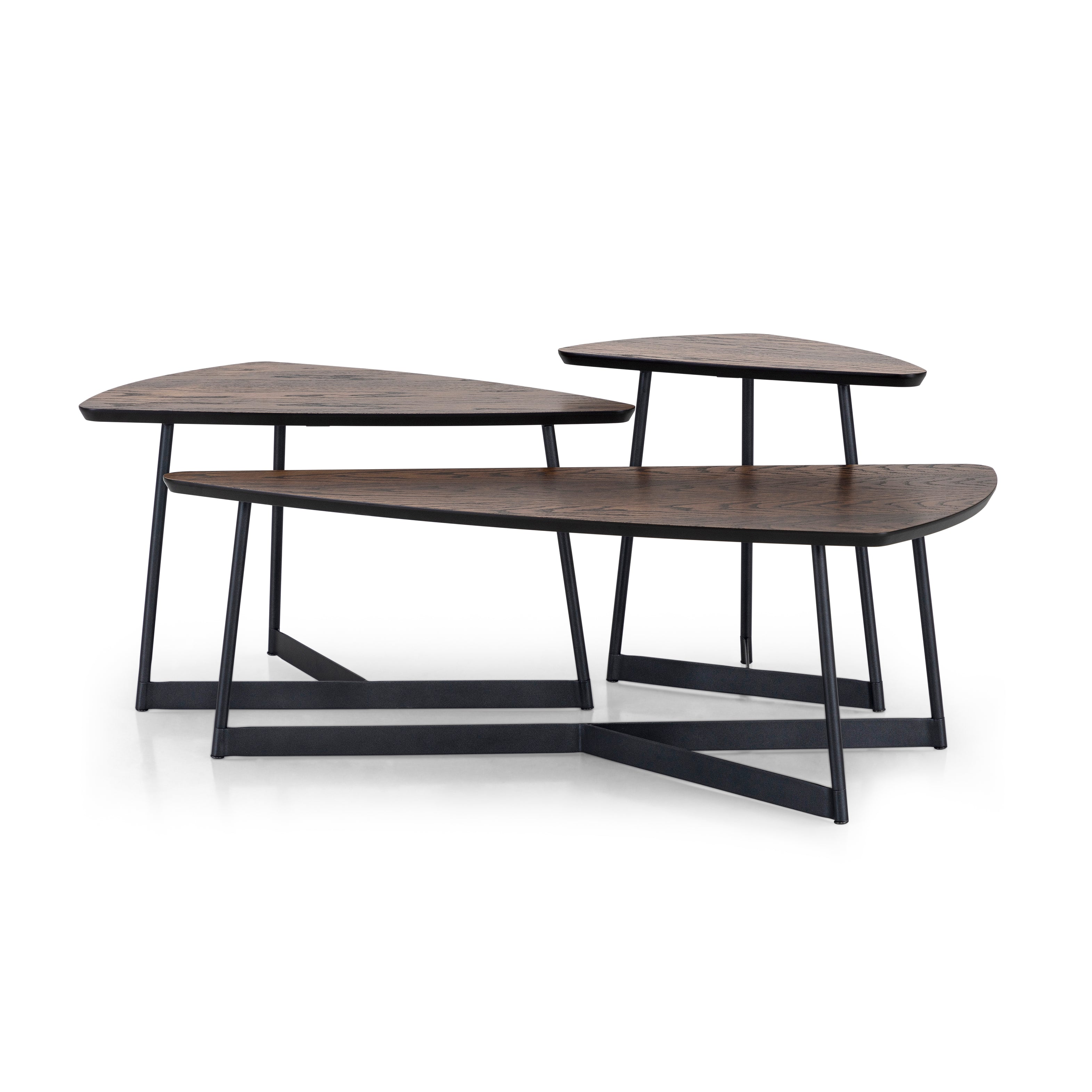 TRIA Coffee Table in Dark Oak and Black 39"