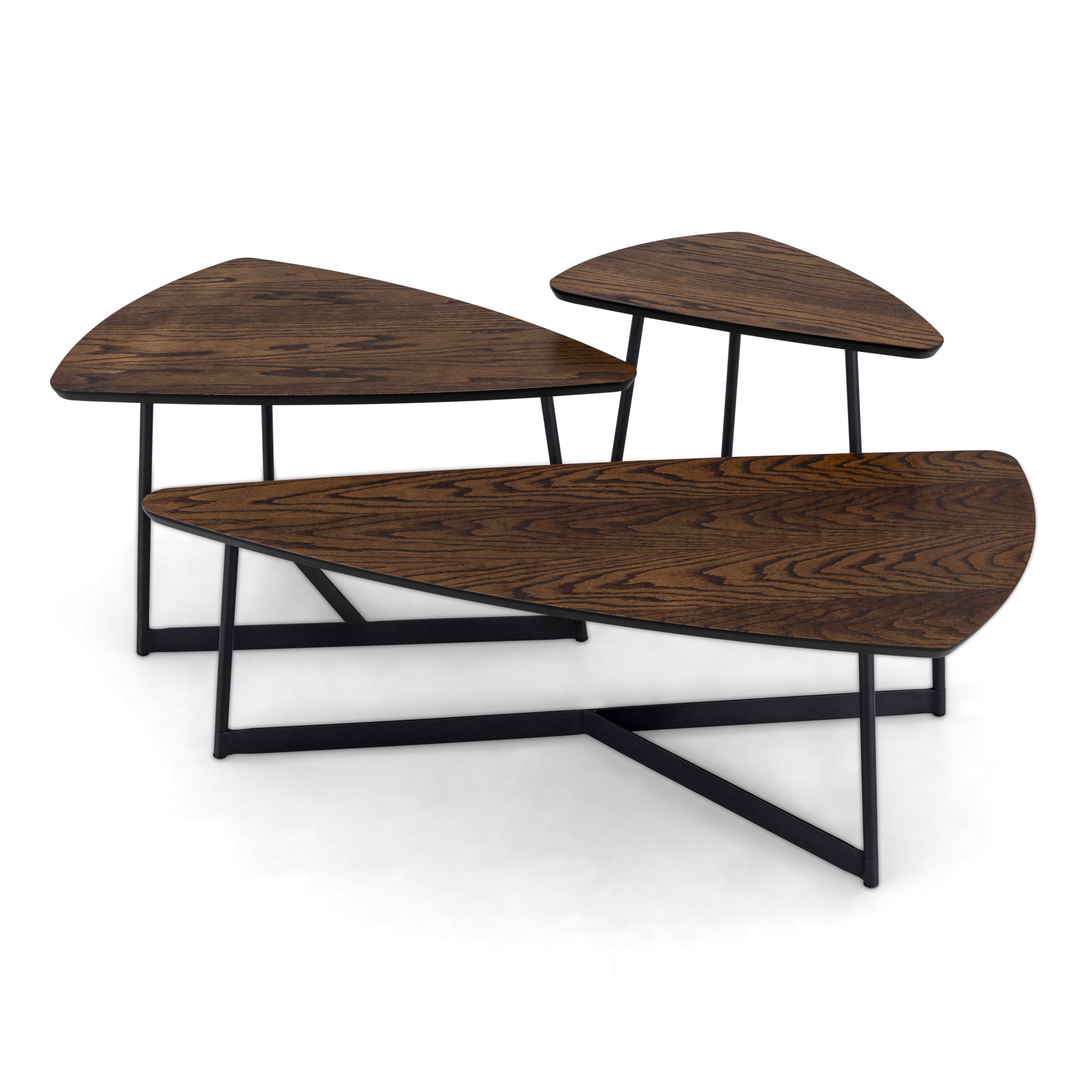 TRIA Coffee Table in Dark Oak and Black 39"