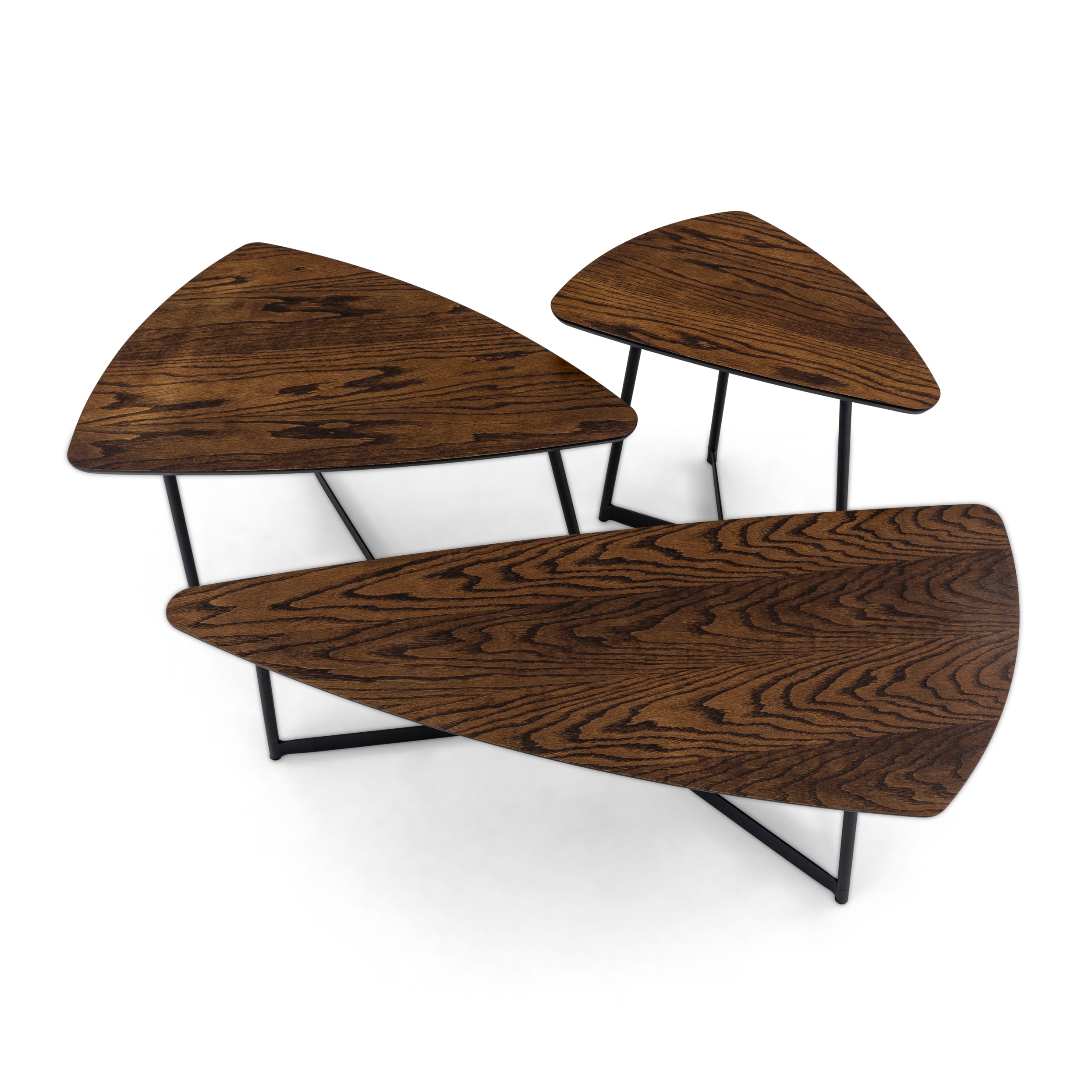 TRIA Coffee Table in Dark Oak and Black 39"