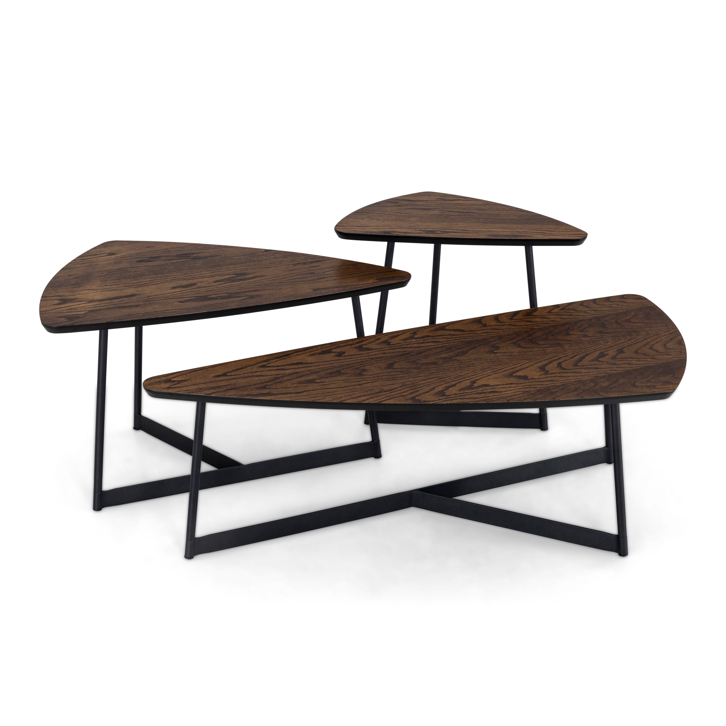 TRIA Coffee Table in Dark Oak and Black 39"