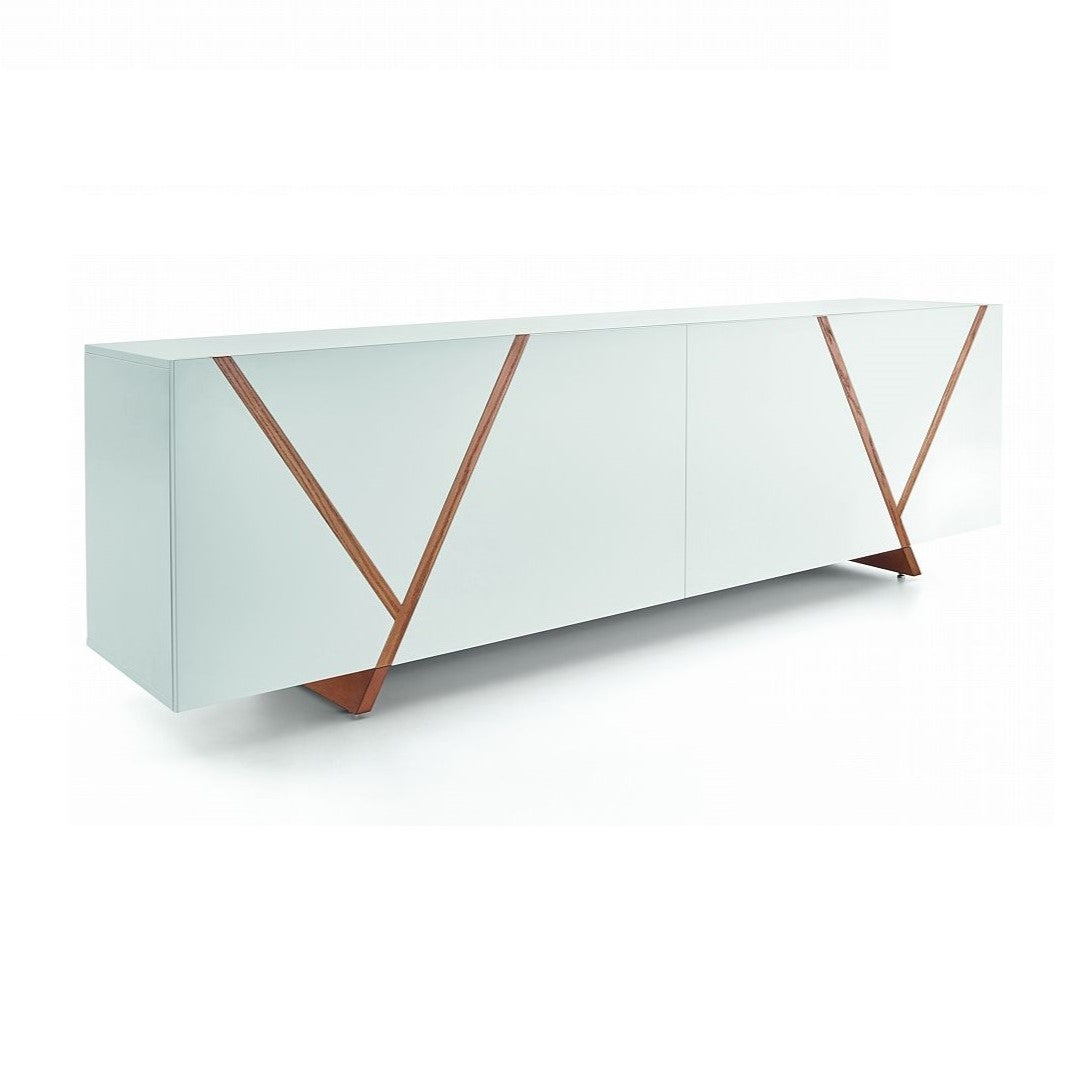 YPIS Sideboard 4 doors in Teak and Off-White