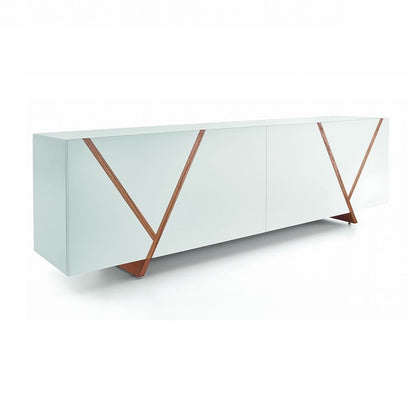 YPIS Sideboard 4 doors in Teak and Off-White