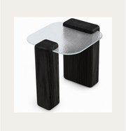 INHOTIM Coffee Table 20" in Black and Transparent Glass