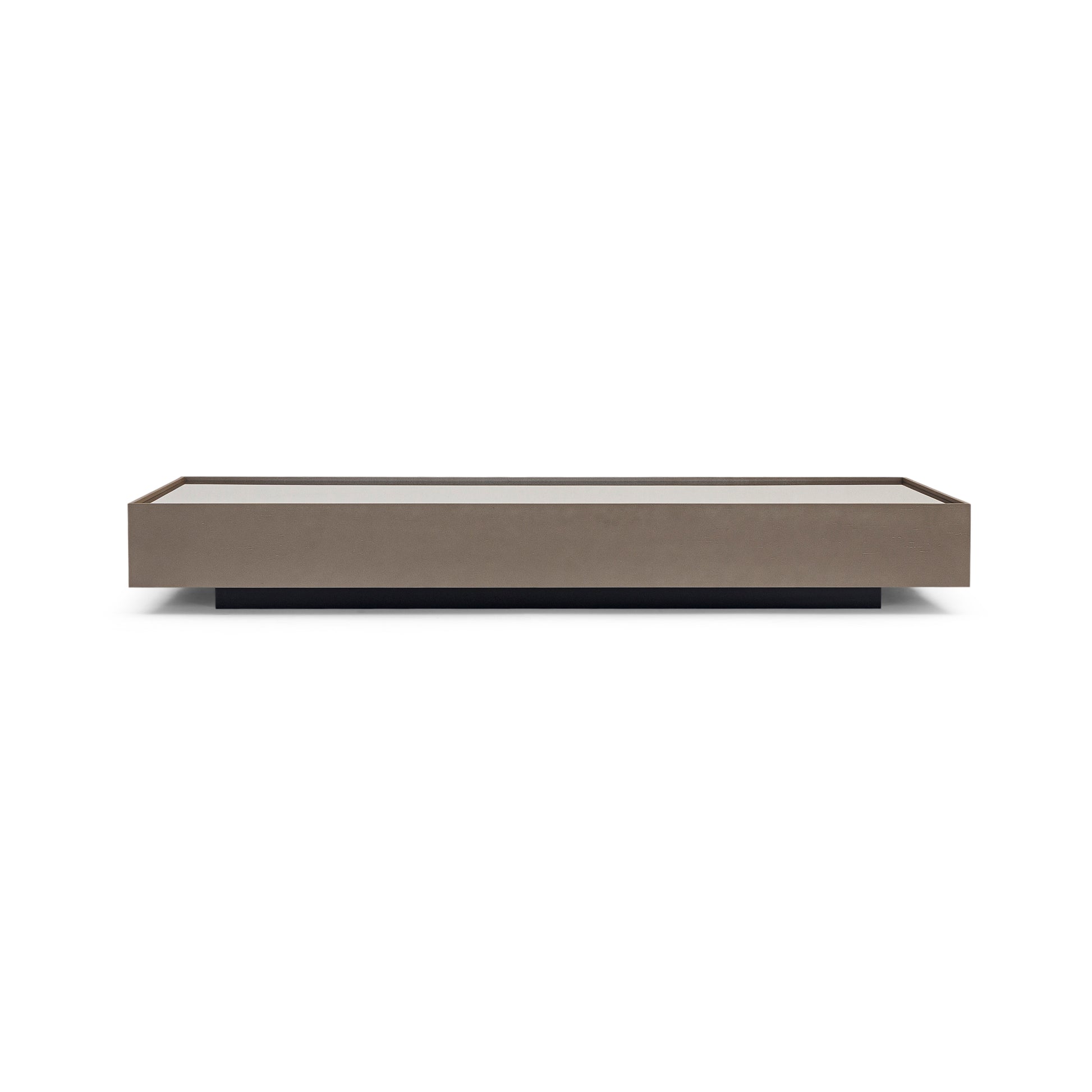 Rectangular wooden coffee table on a white background