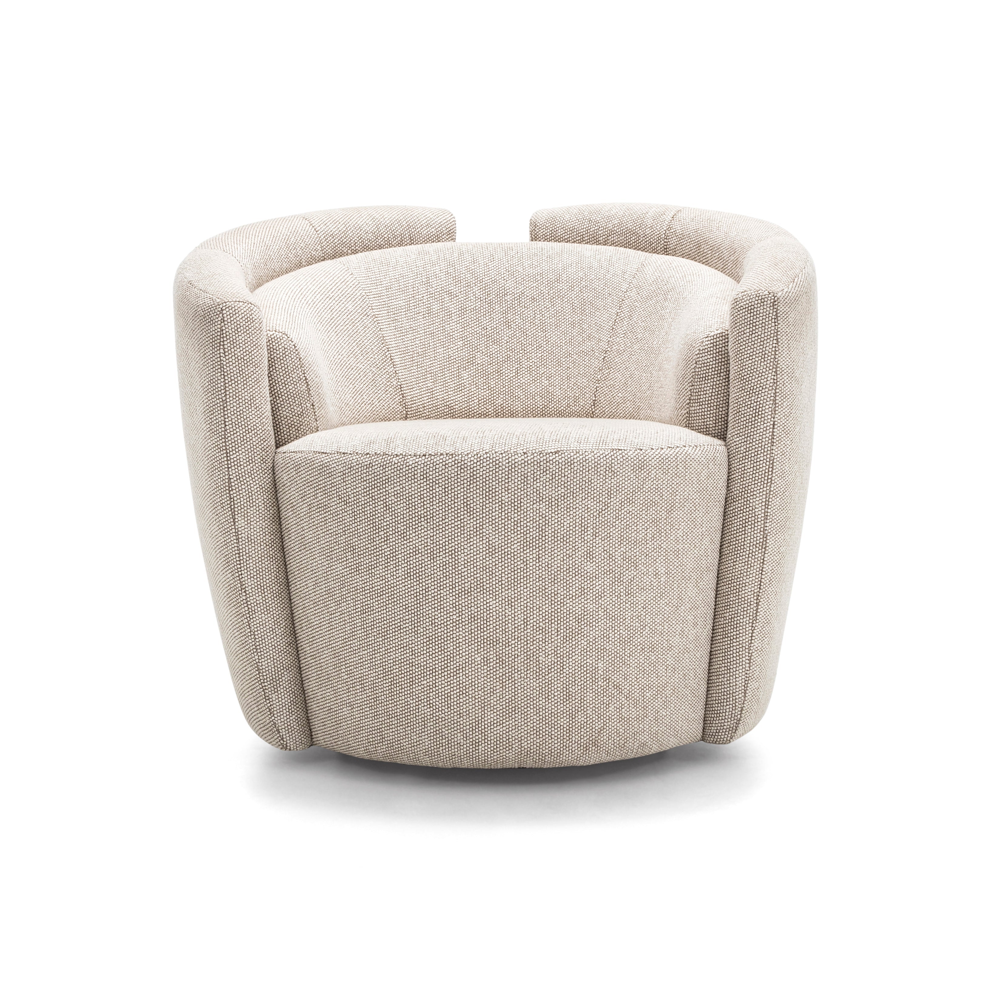 Beige swivel chair on a white background