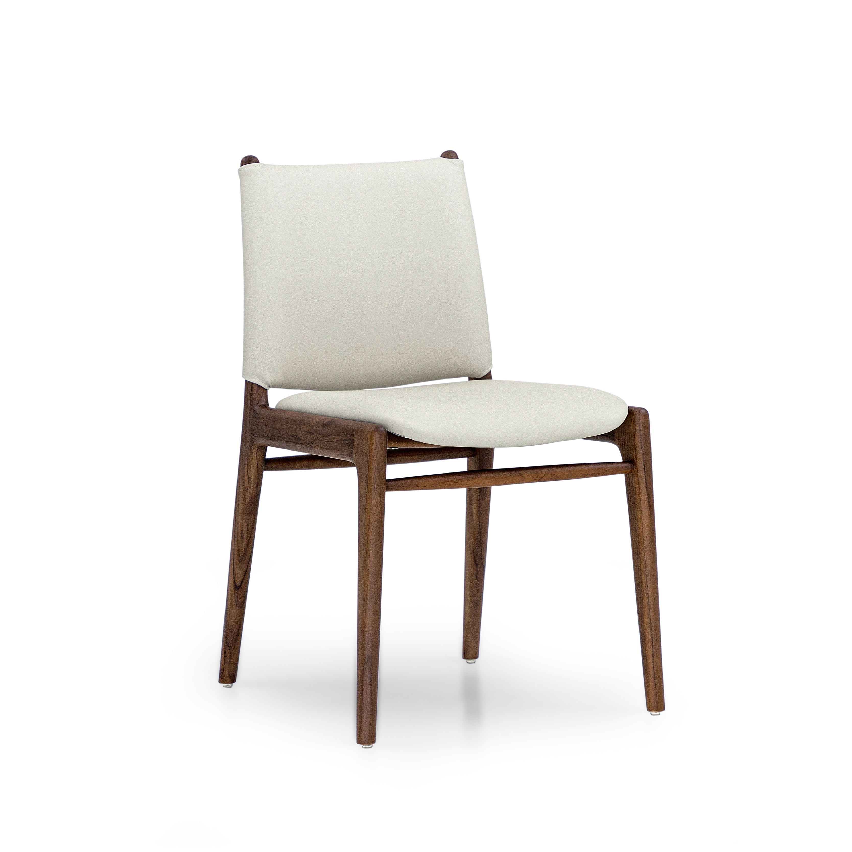 Chair with white seat and backrest on a white background