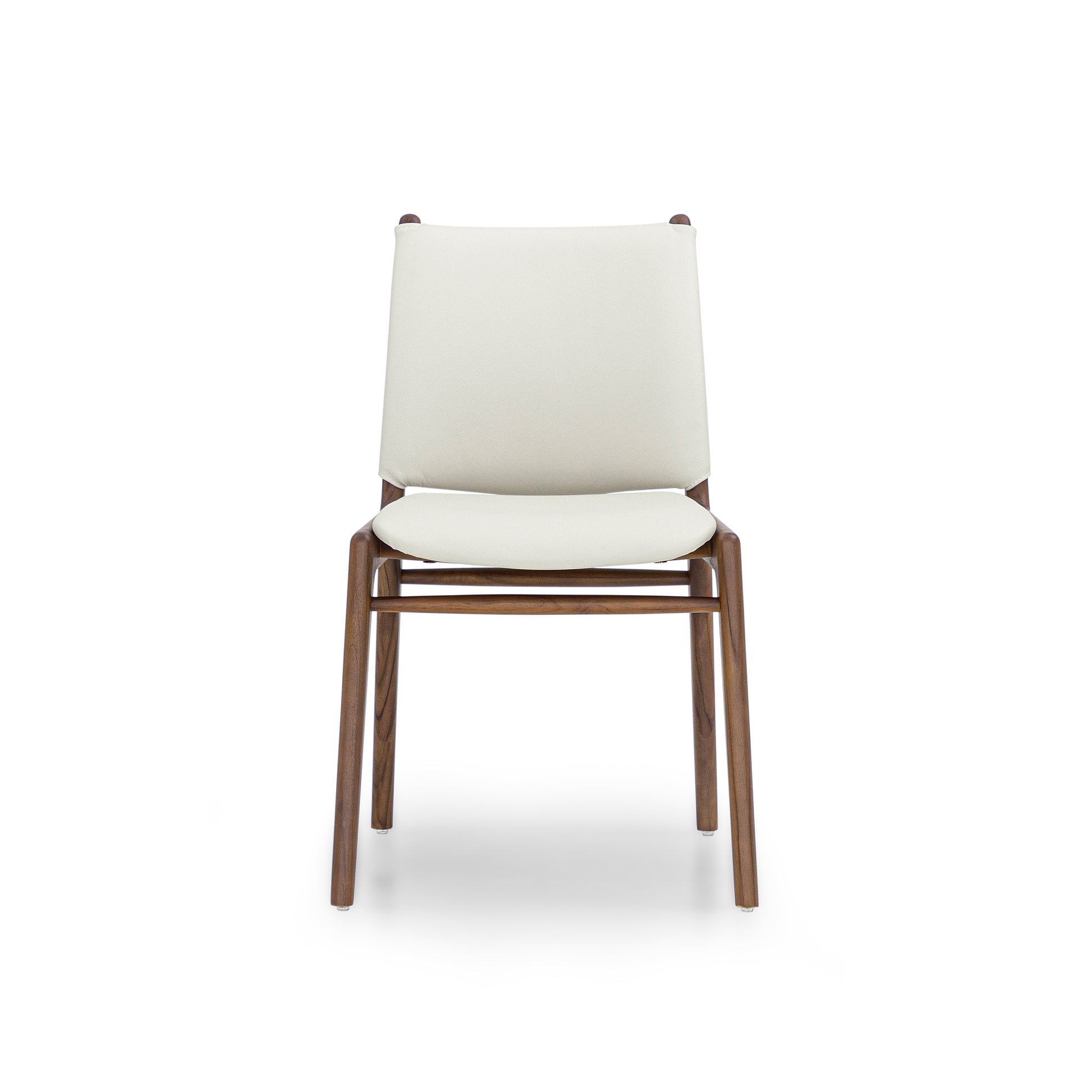 Chair with white seat and backrest on a white background
