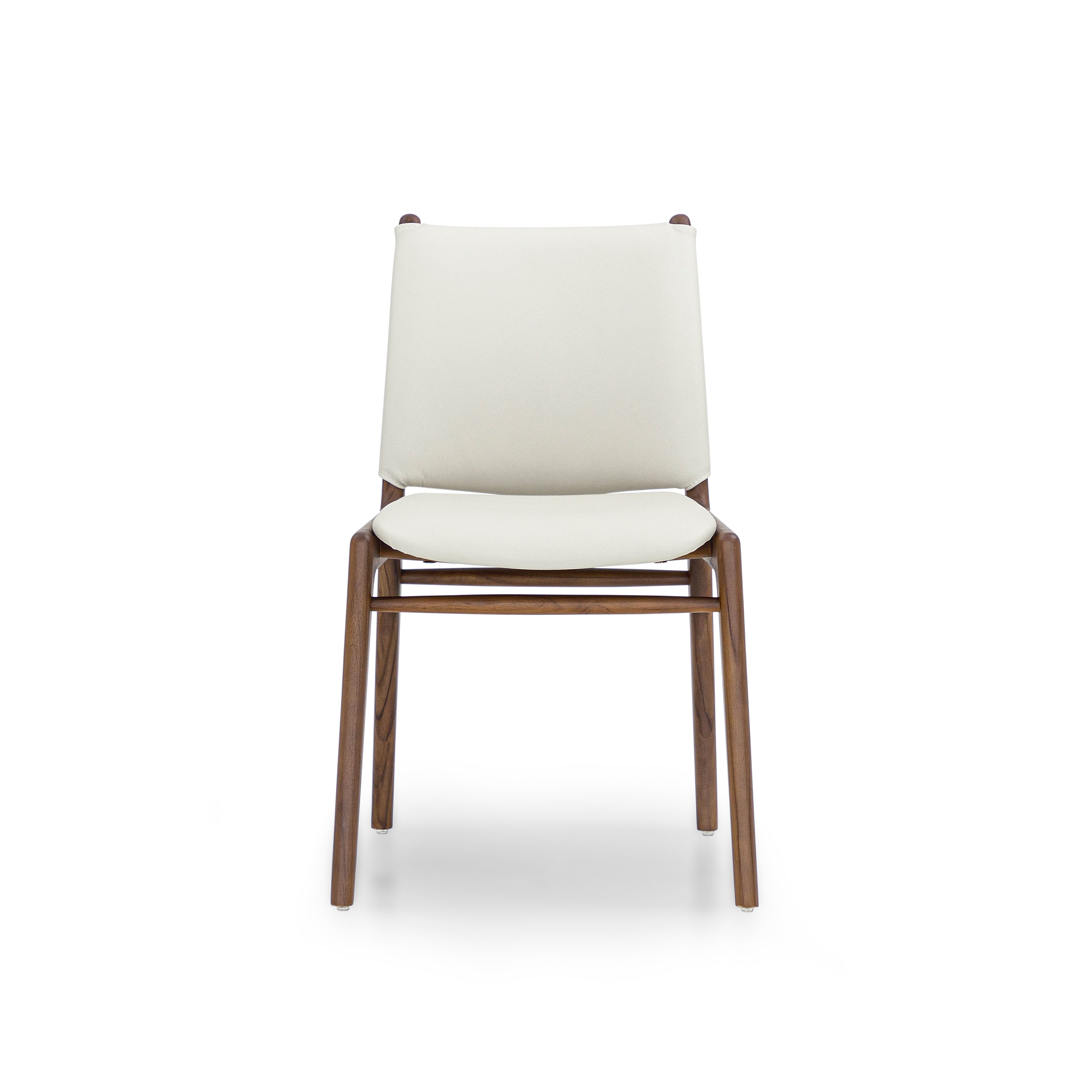 Chair with white seat and backrest on a white background