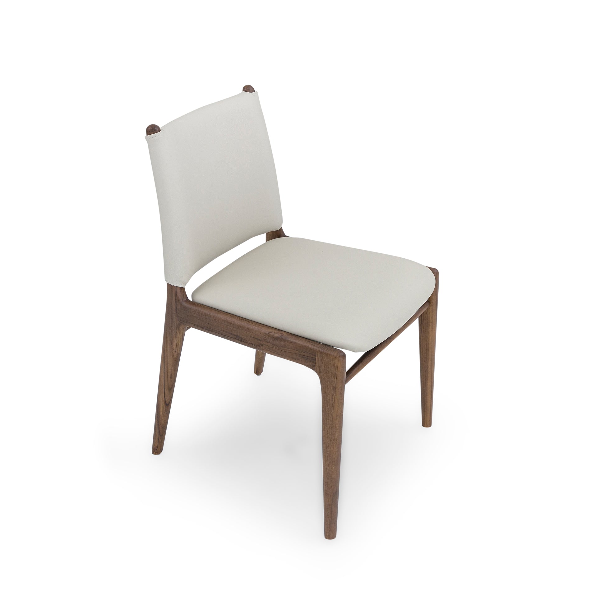 White chair with wooden frame on a white background