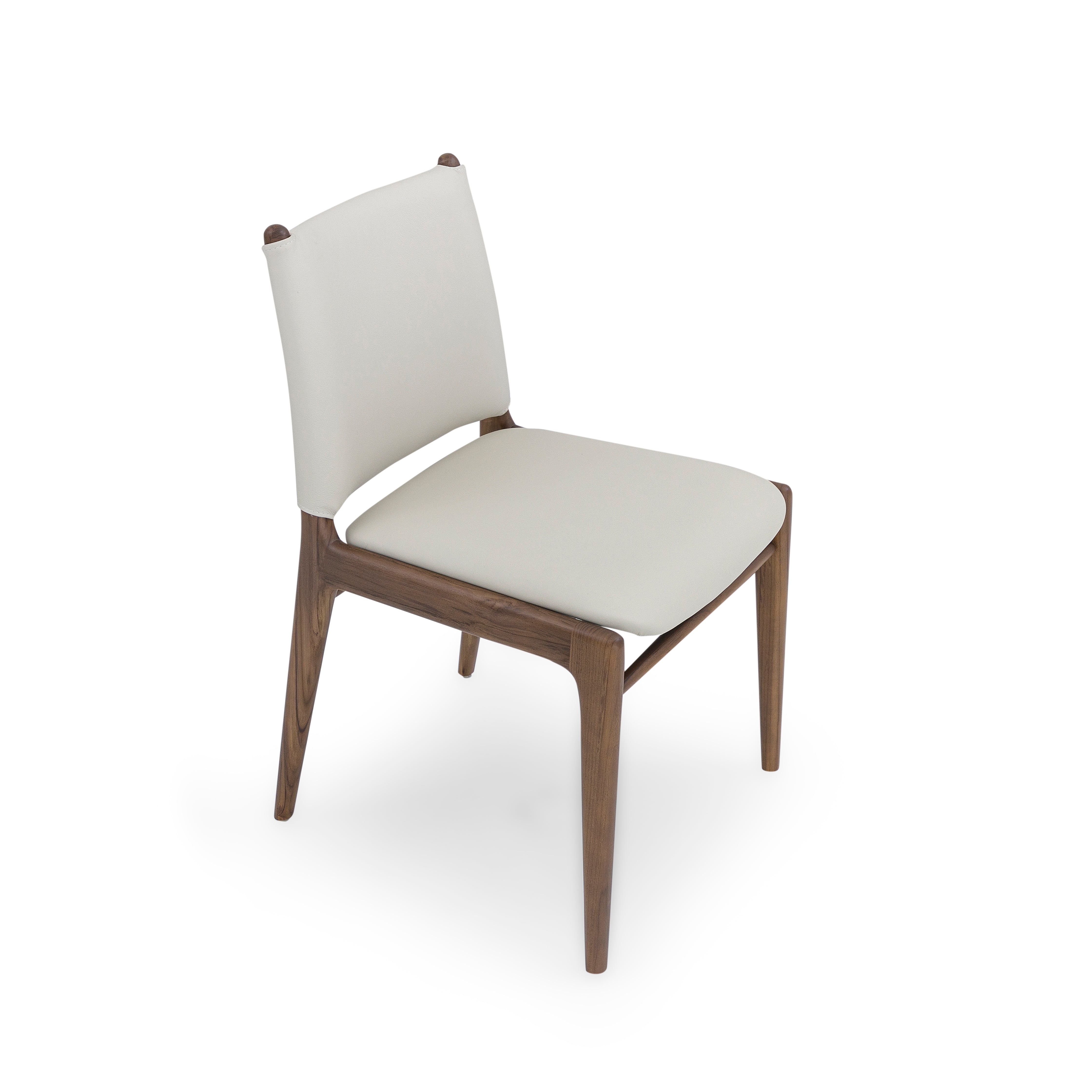 White chair with wooden frame on a white background