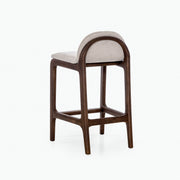 URA Counter Stool in Walnut Finish and Beige Fabric