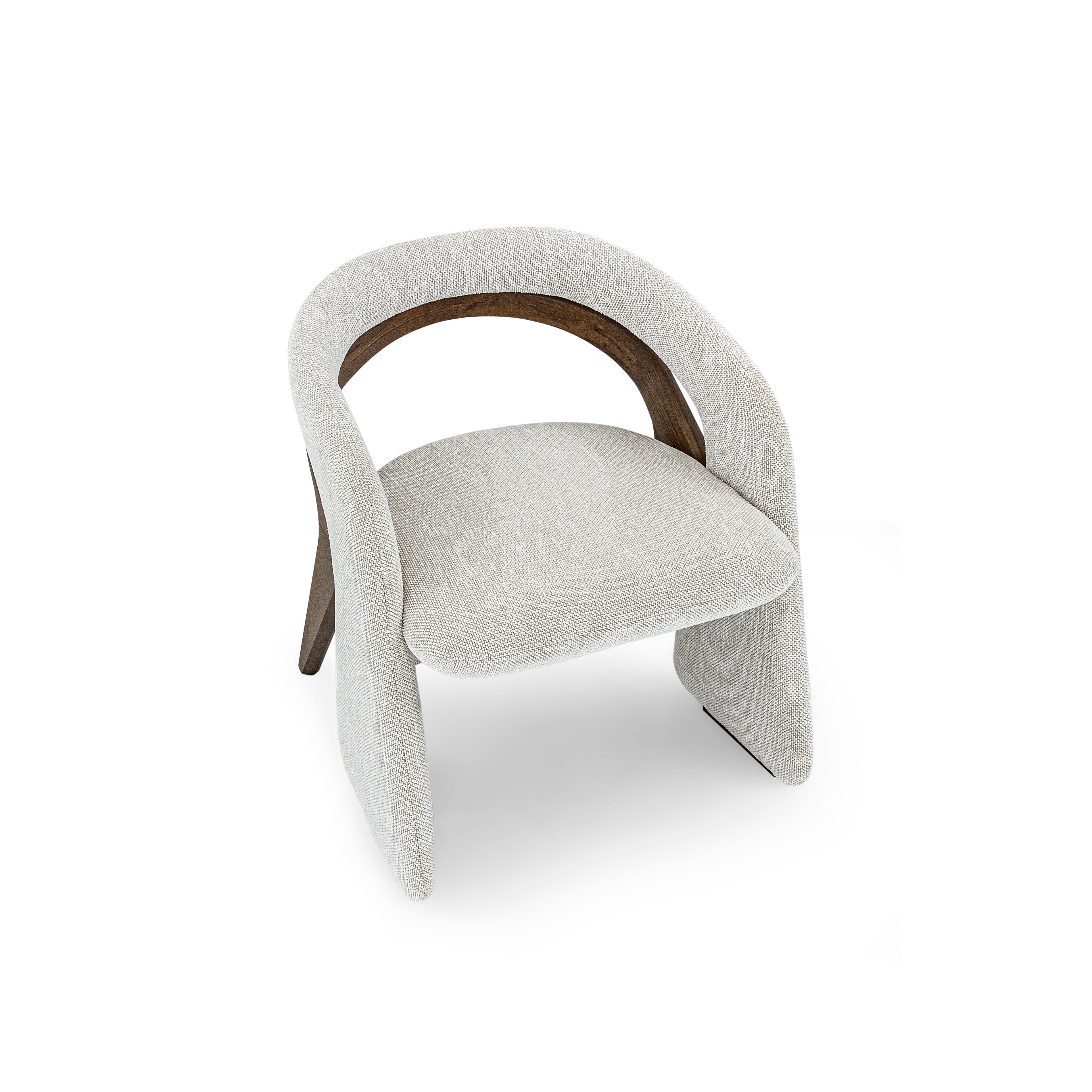 Modern chair with curved design on a white background