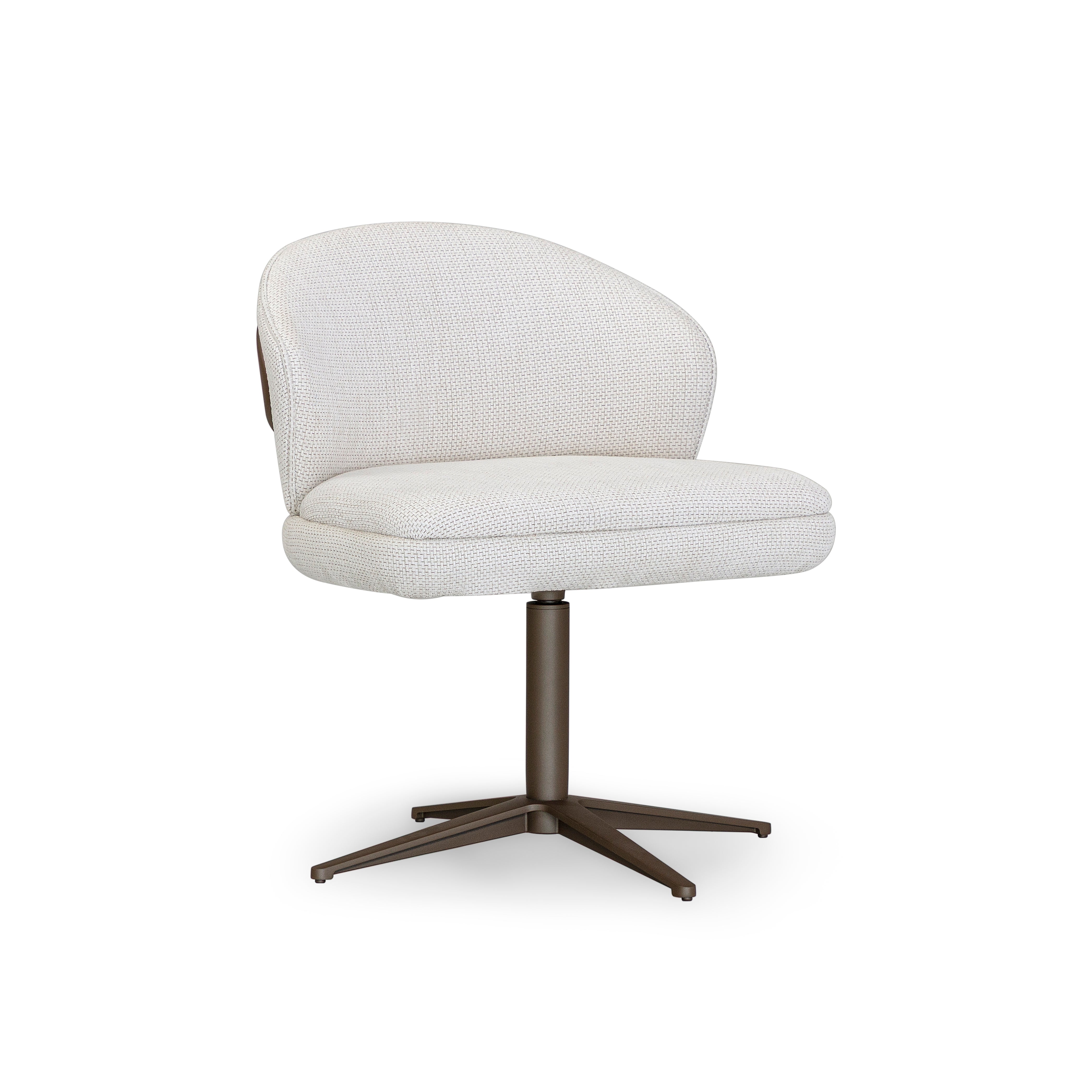 Modern chair with a white upholstered seat and backrest on a white background