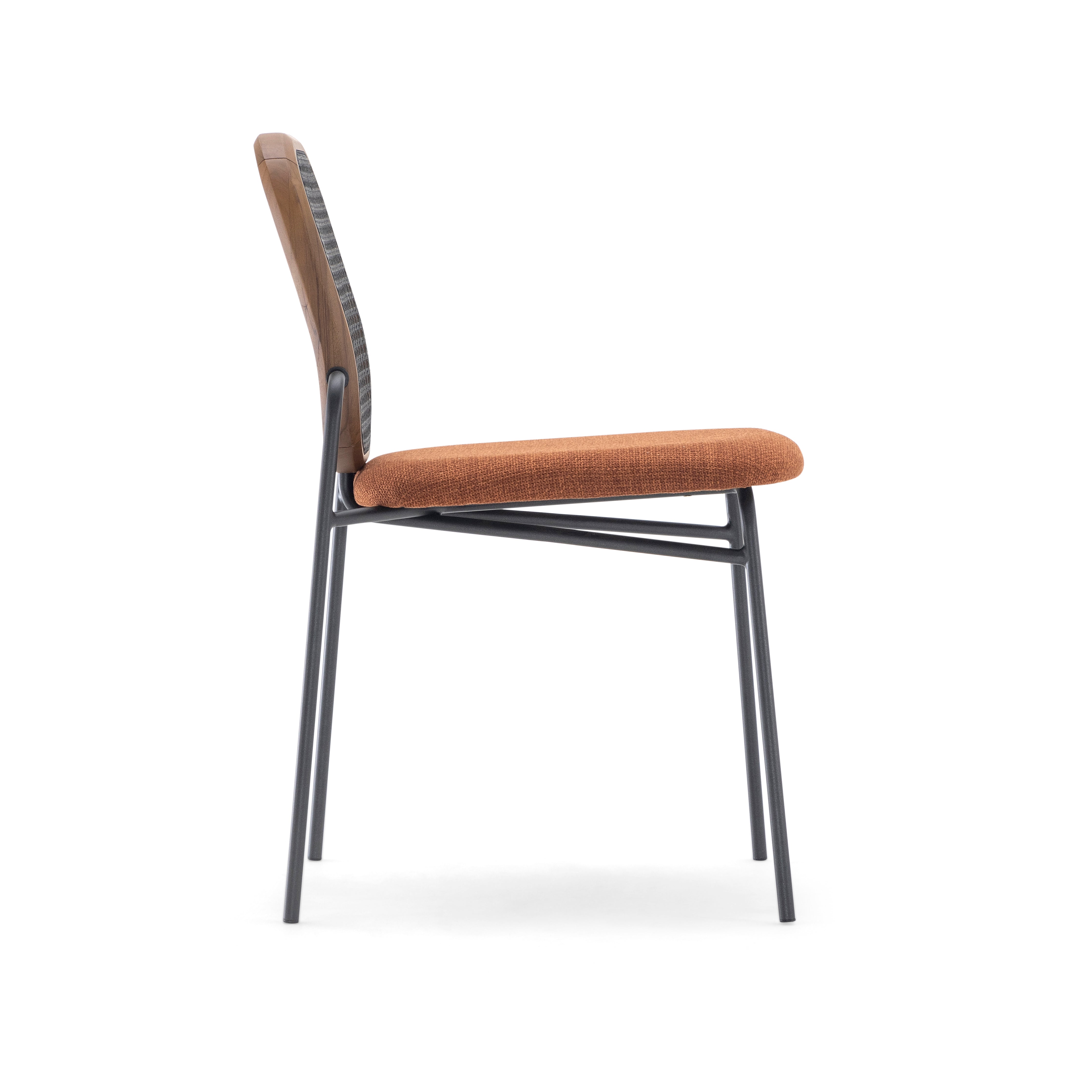 BAMBOO Dining Chair in Walnut and Black (077), A8-2672 and Black Cane