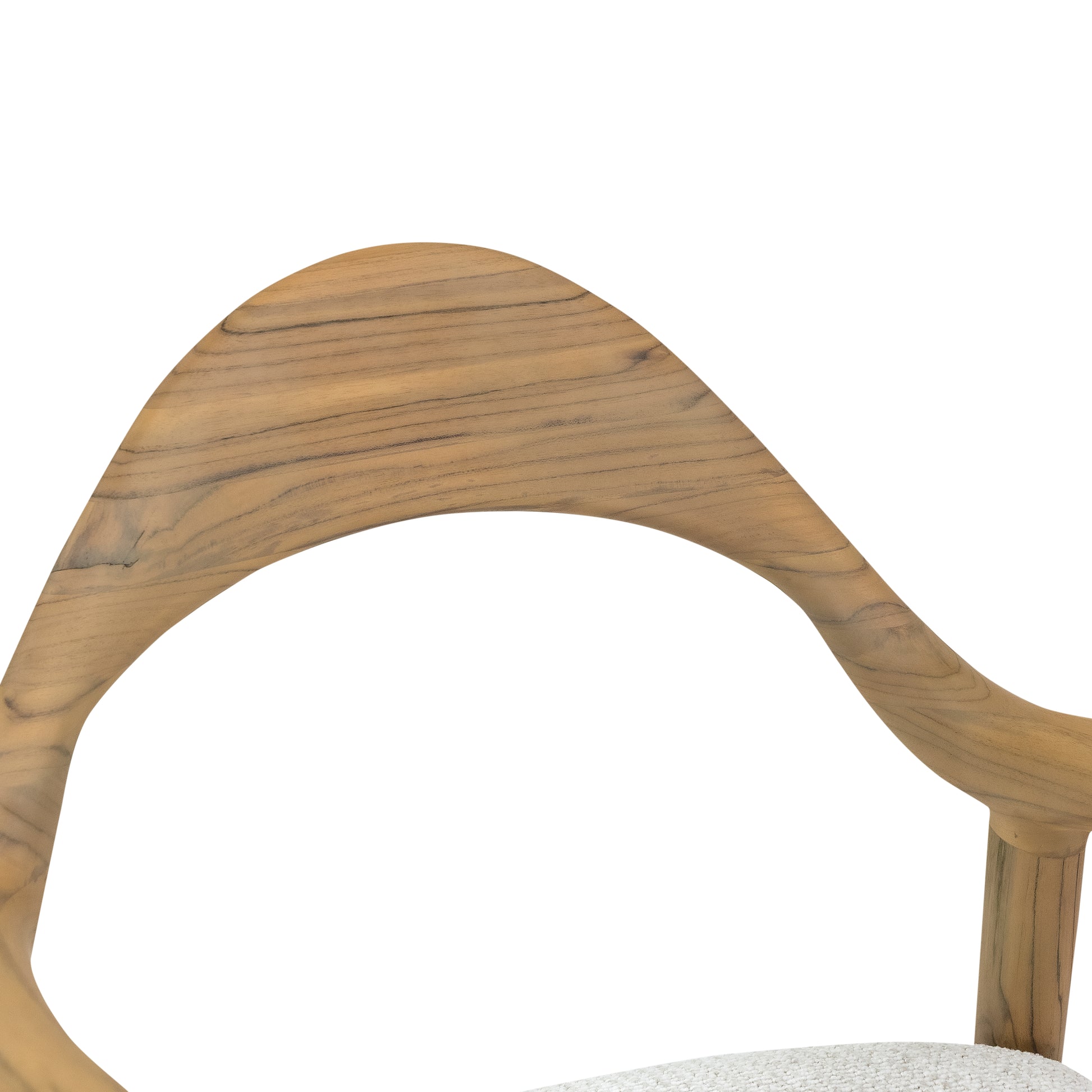 Wooden chair backrest on a white background