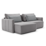 Gray sectional sofa on a white background