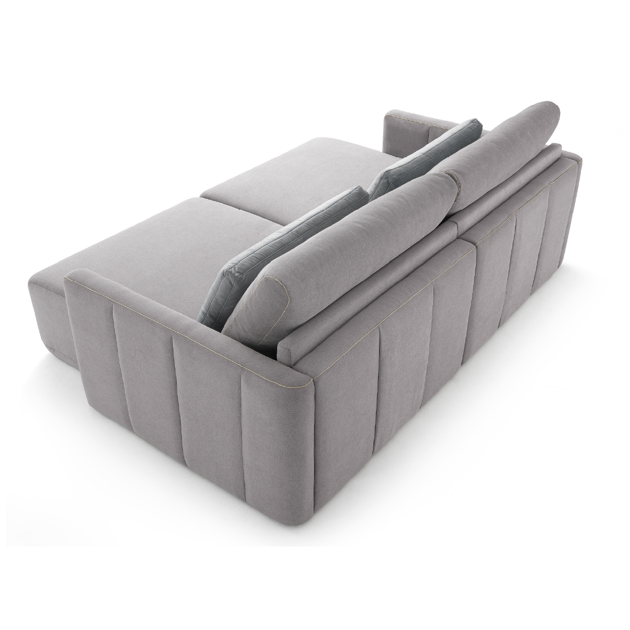 Gray sectional sofa on a white background