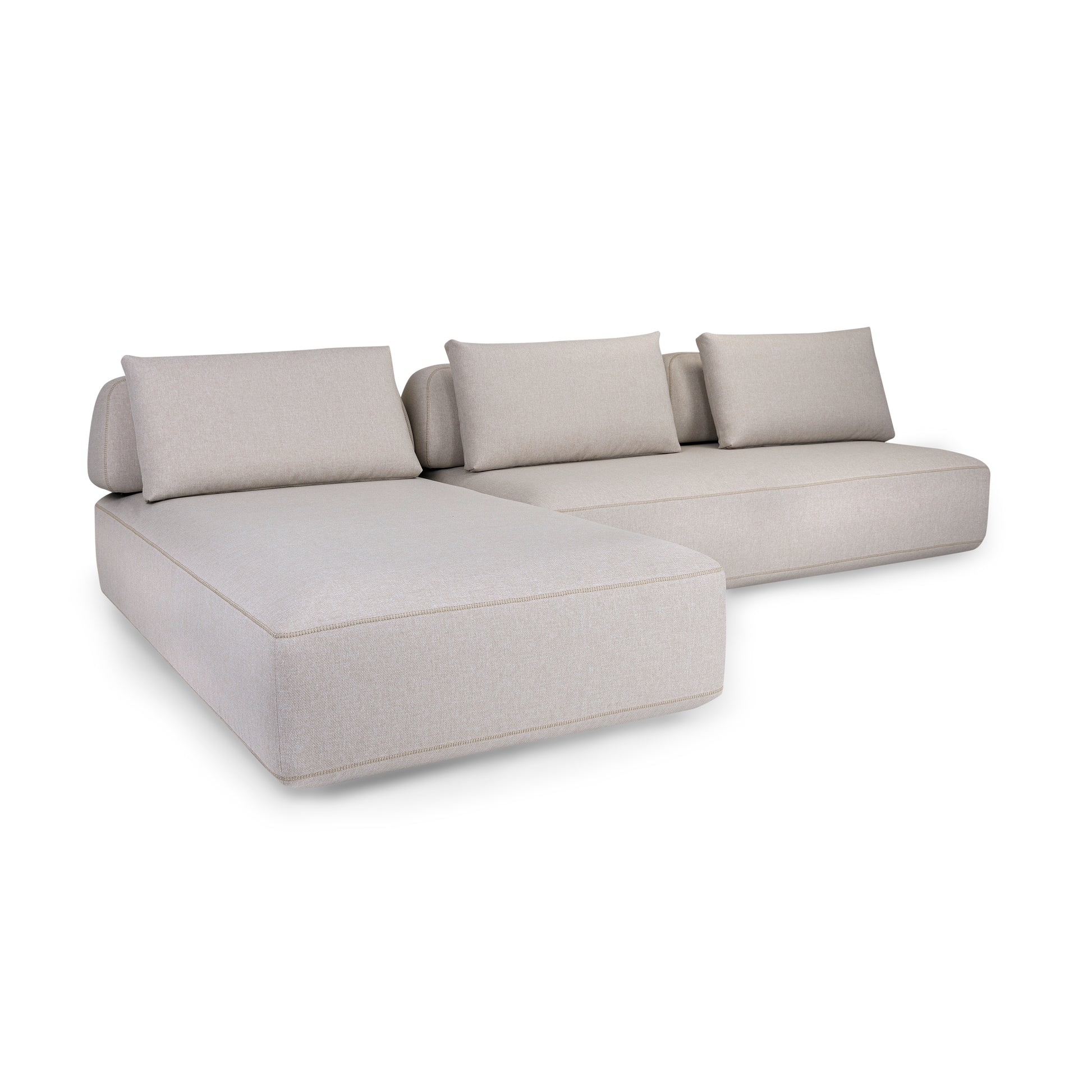 Light gray sectional sofa on a white background