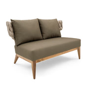 BELUGA Outdoor Loveseat in Teak and Green Fabric
