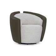 Modern chair with gray cushioned seat and backrest on a white background