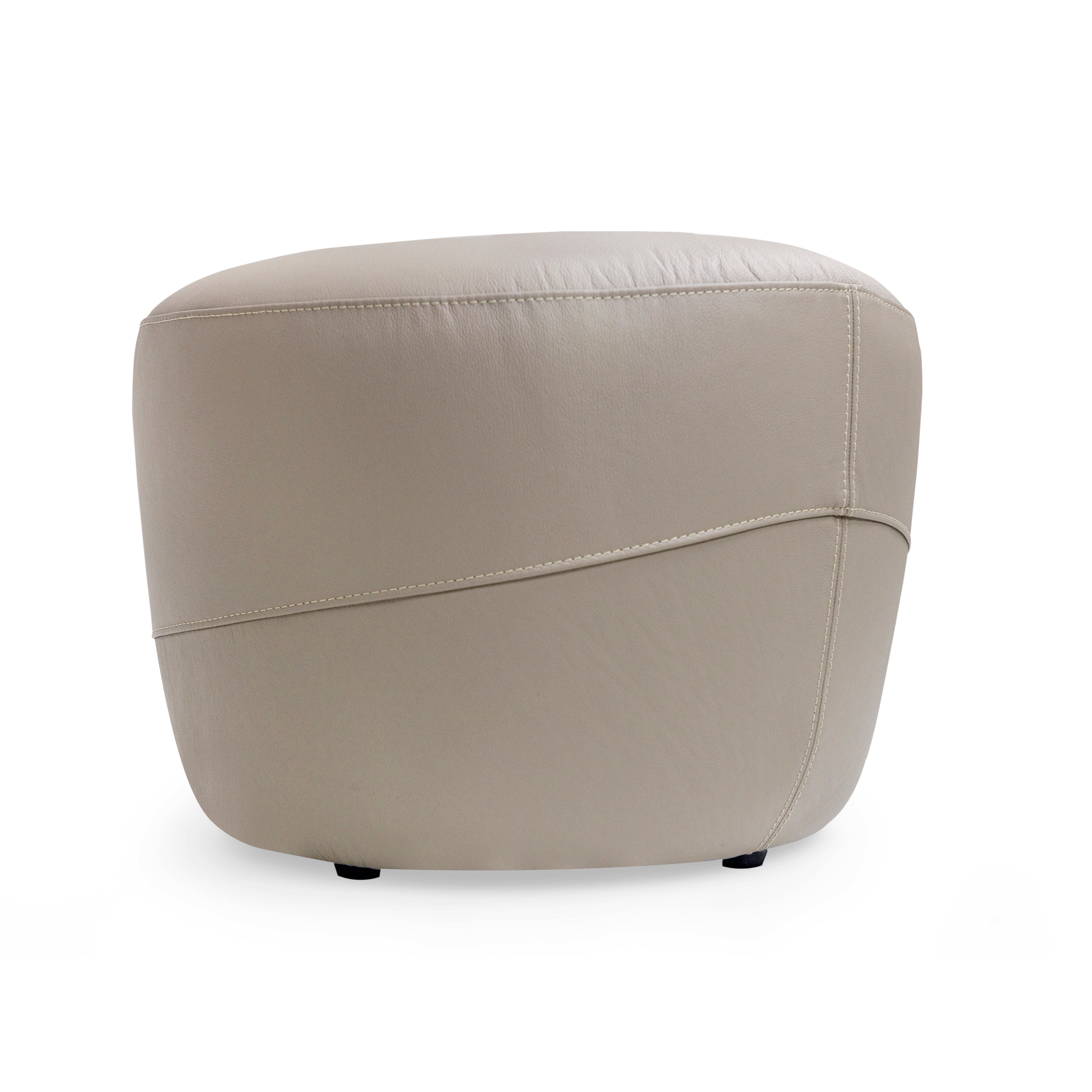 Beige ottoman on a white background