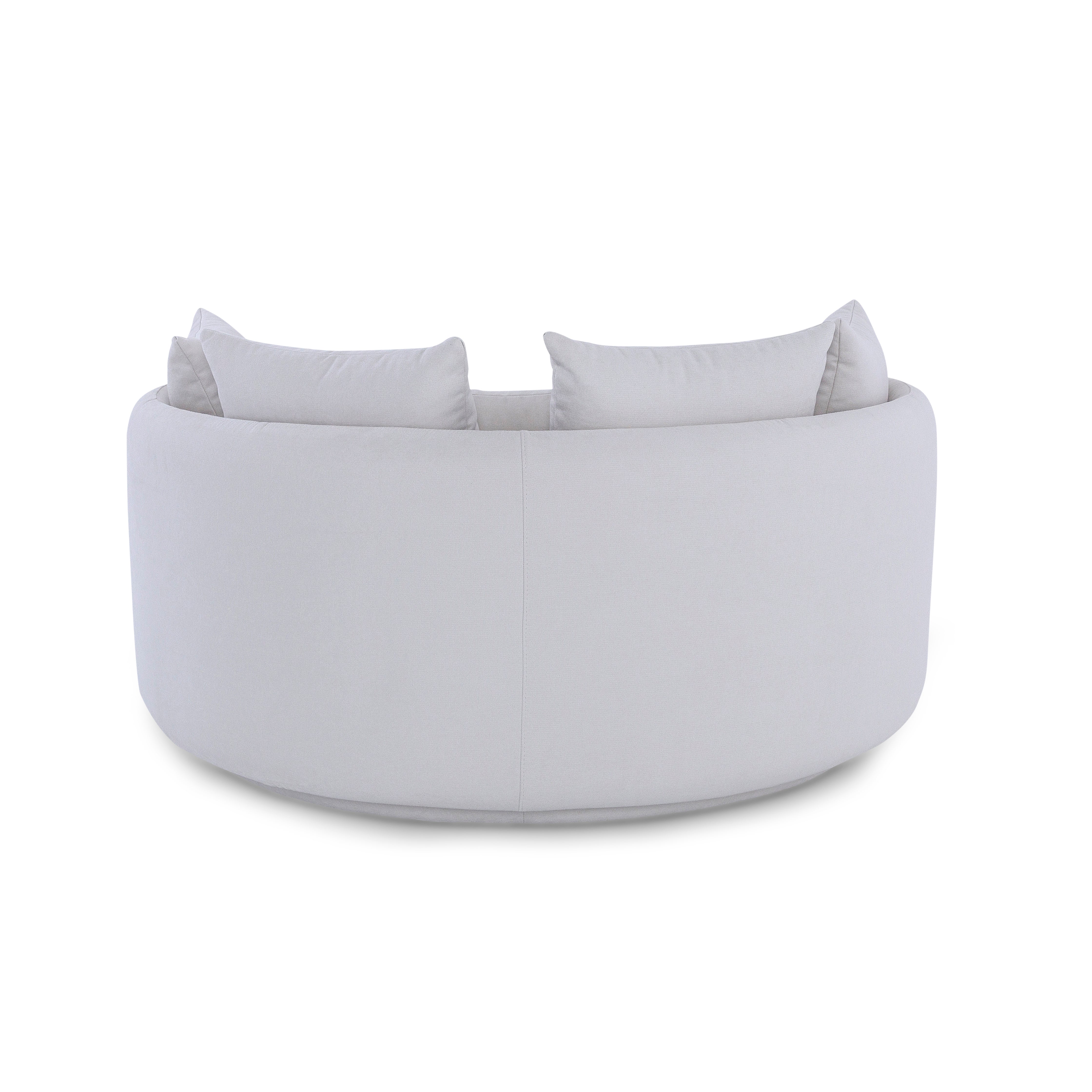 Gray bean bag chair with three cushions on a white background