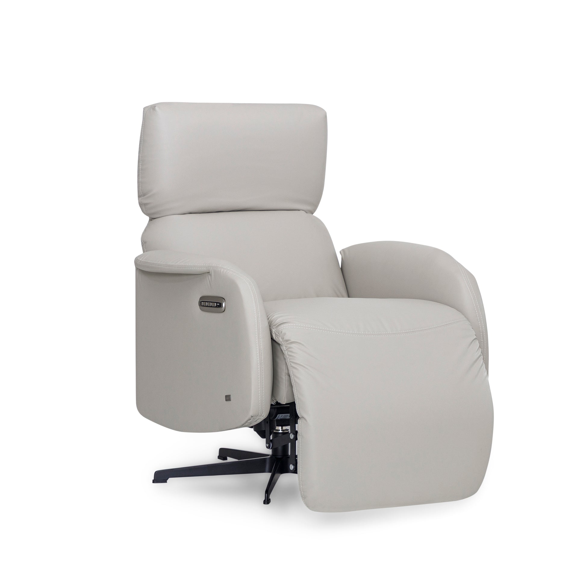 Gray recliner chair on a white background