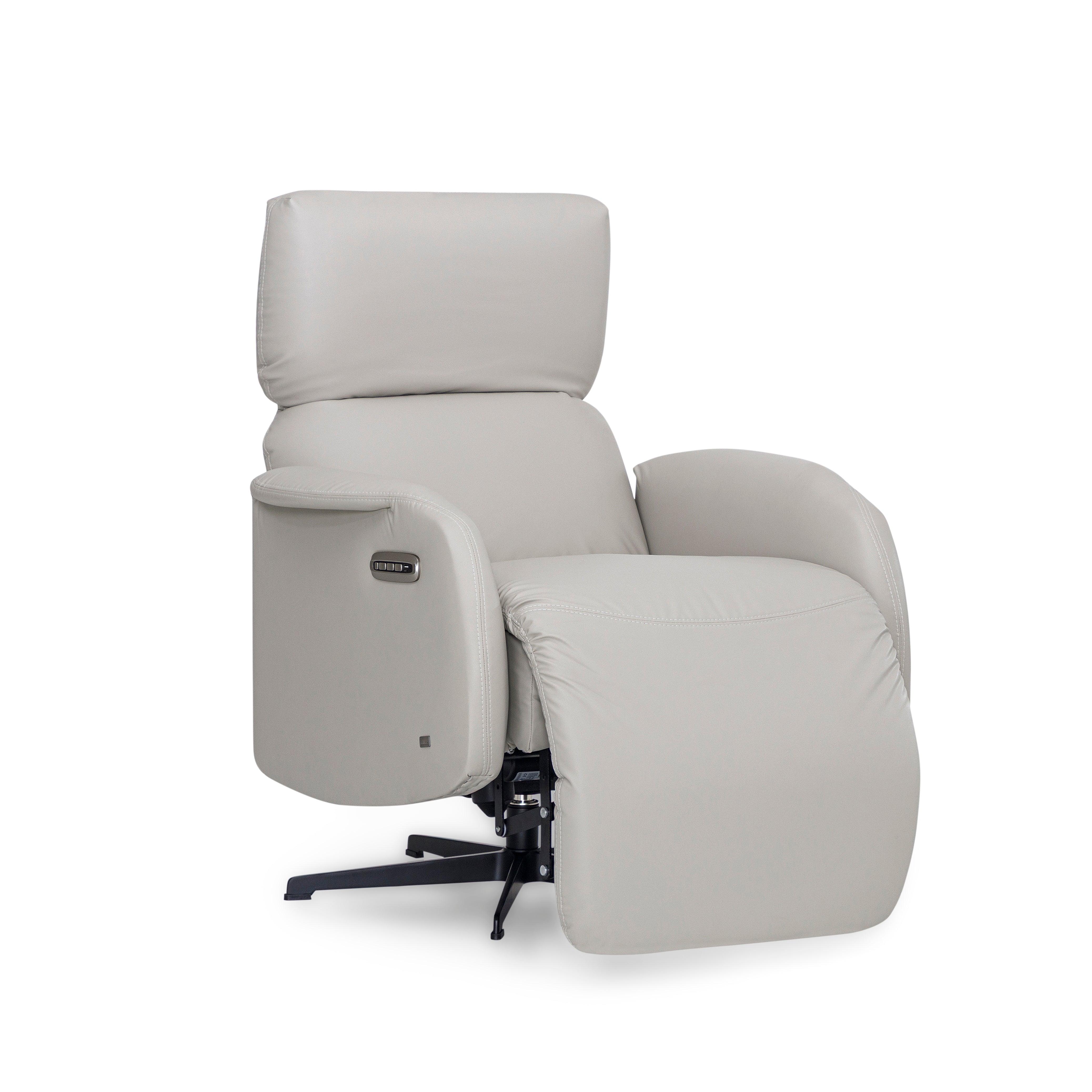 Gray recliner chair on a white background